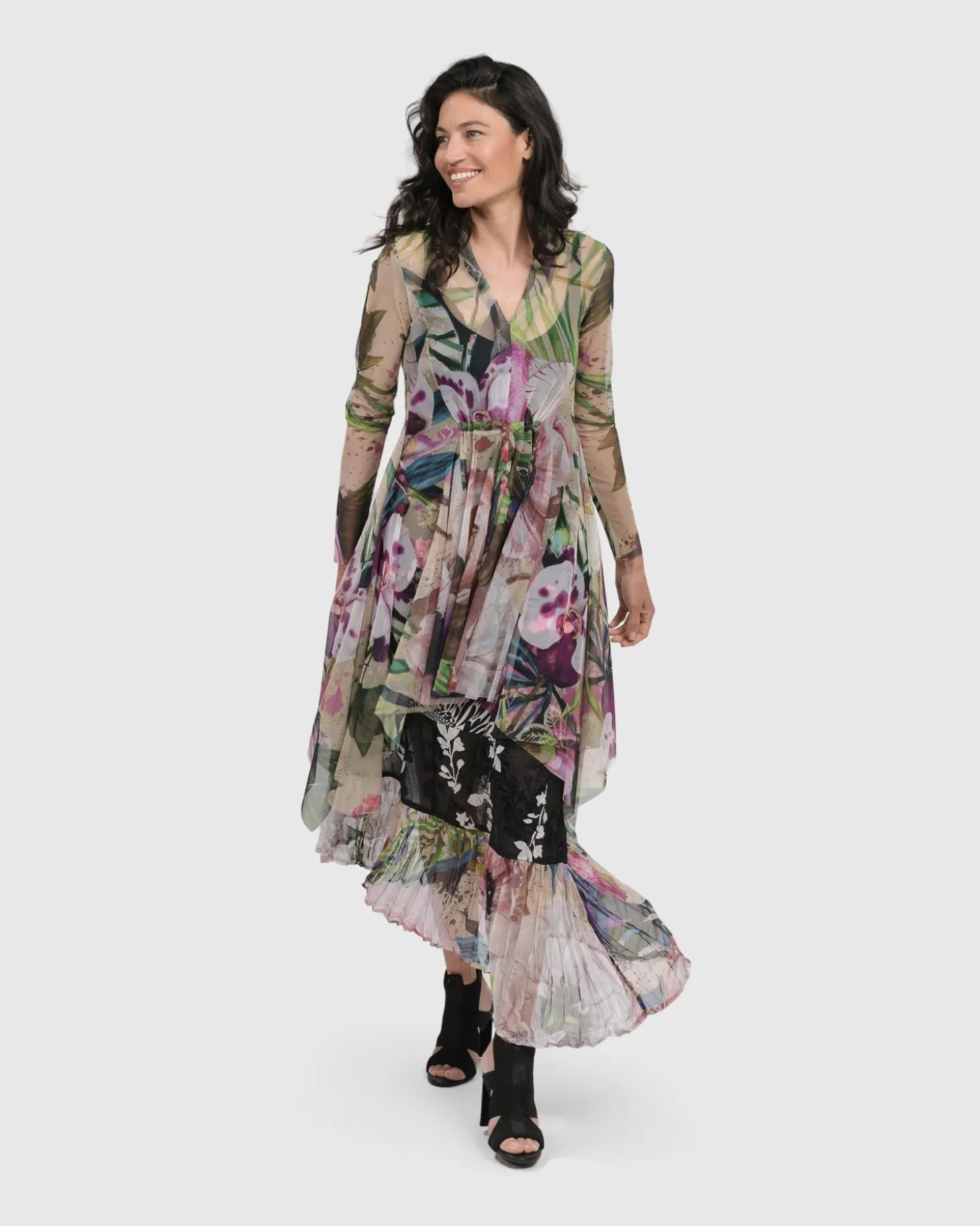 Women Alembika Adaline Tiered Maxi Skirt, Mix