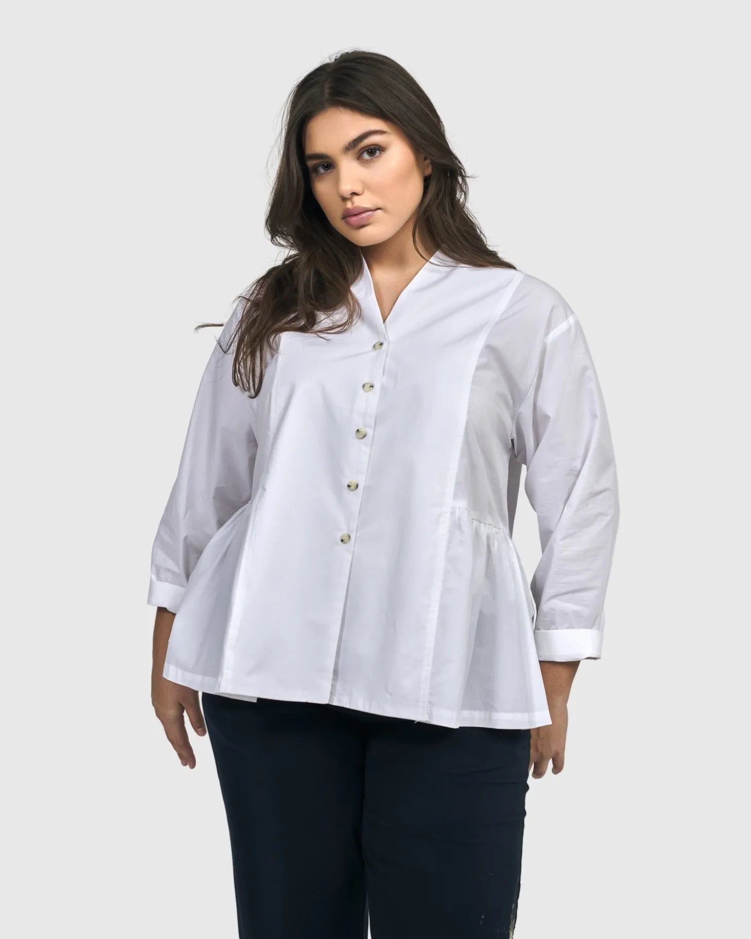 Women Alembika Addison Peplum Blouse, White