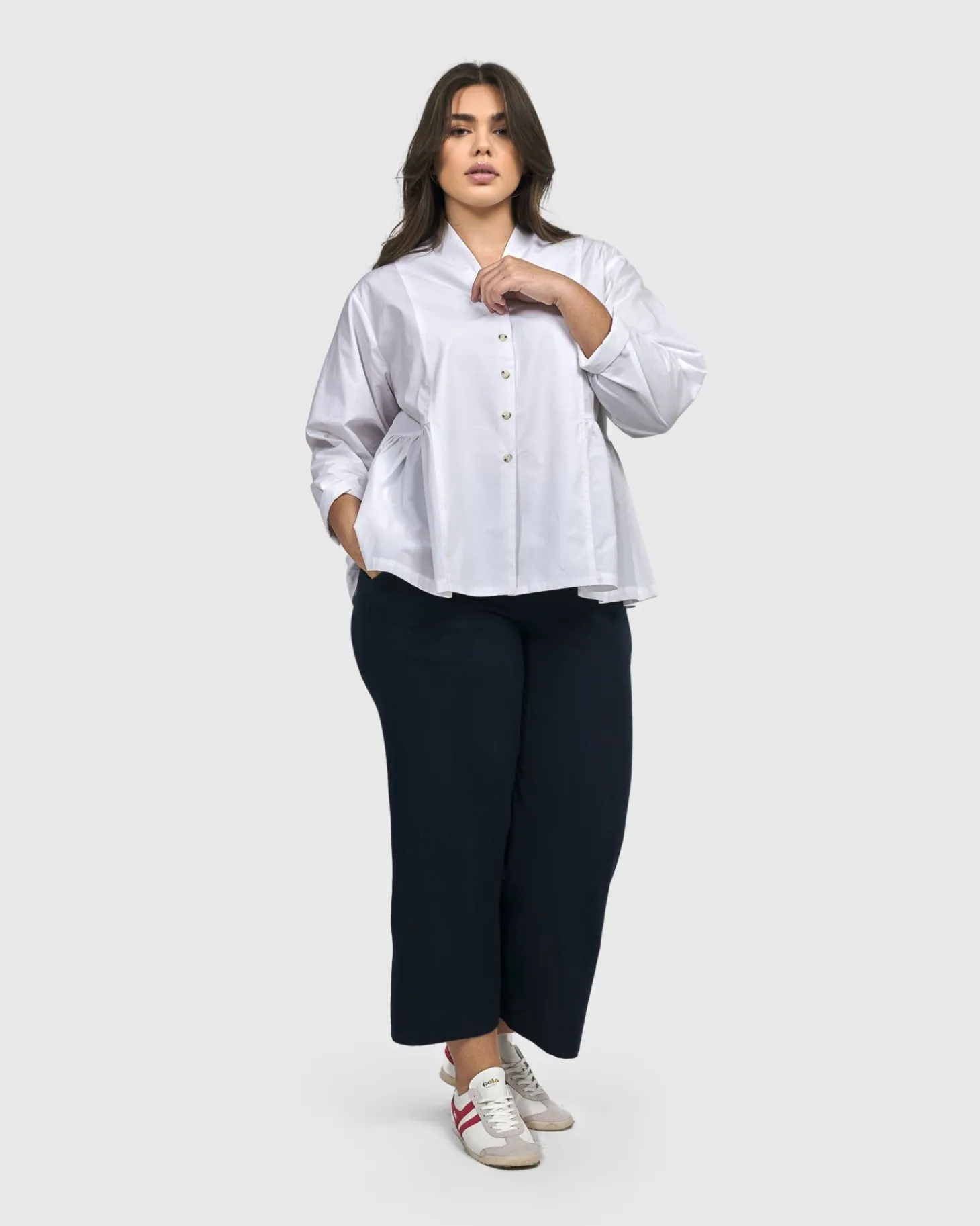 Women Alembika Addison Peplum Blouse, White