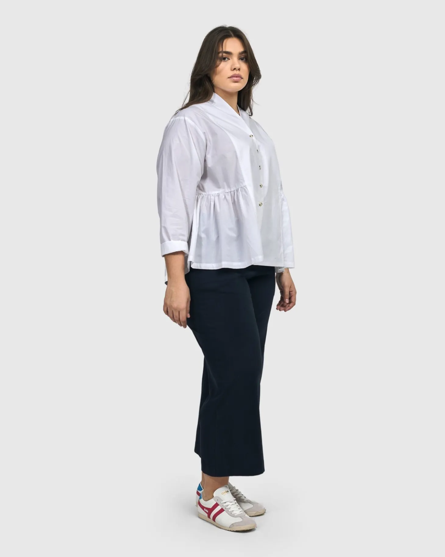 Women Alembika Addison Peplum Blouse, White