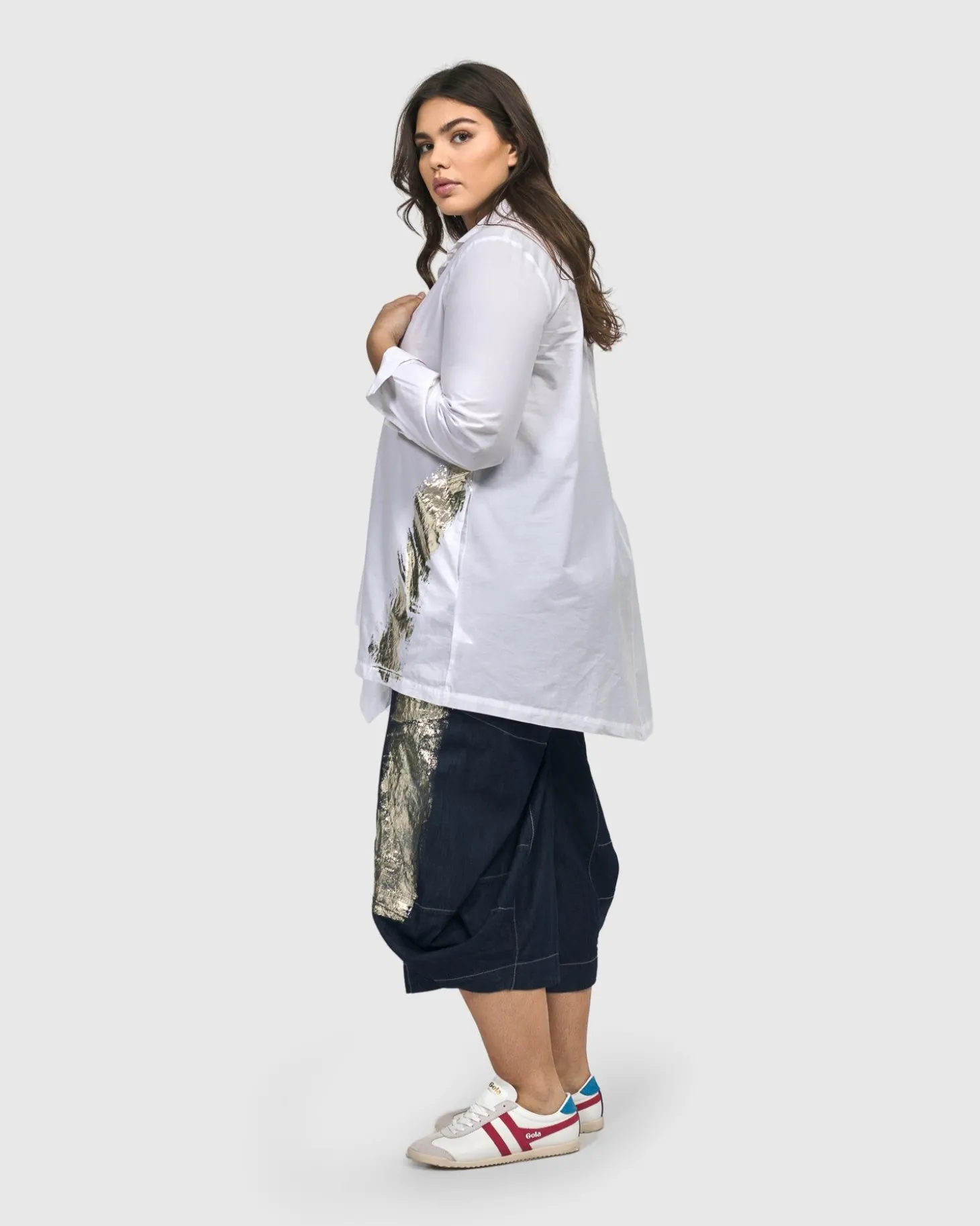 Women Alembika Albany Button Down Tunic Top, White