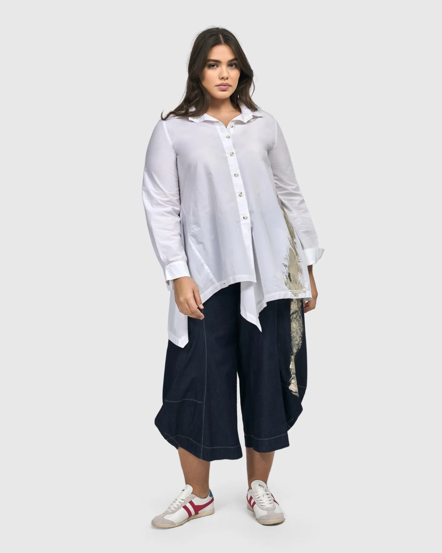 Women Alembika Albany Button Down Tunic Top, White