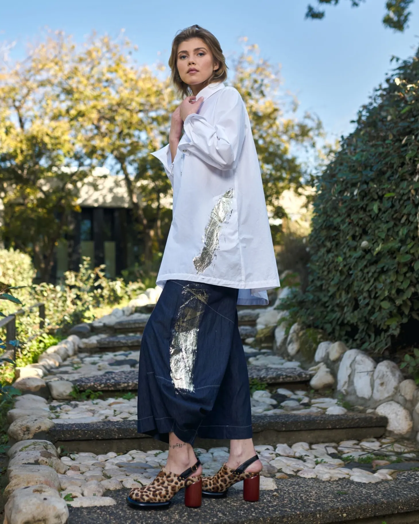 Women Alembika Albany Button Down Tunic Top, White