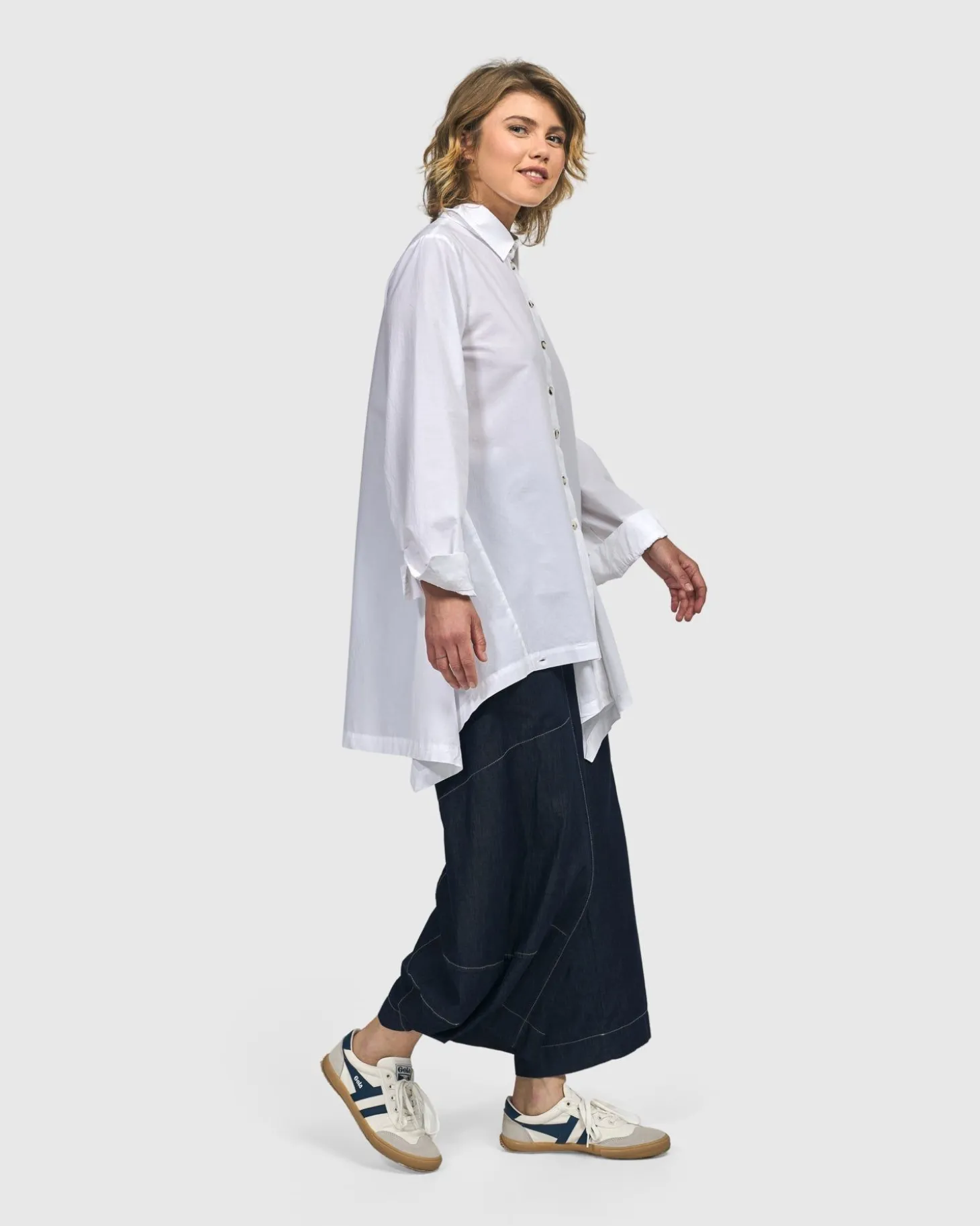 Women Alembika Albany Button Down Tunic Top, White