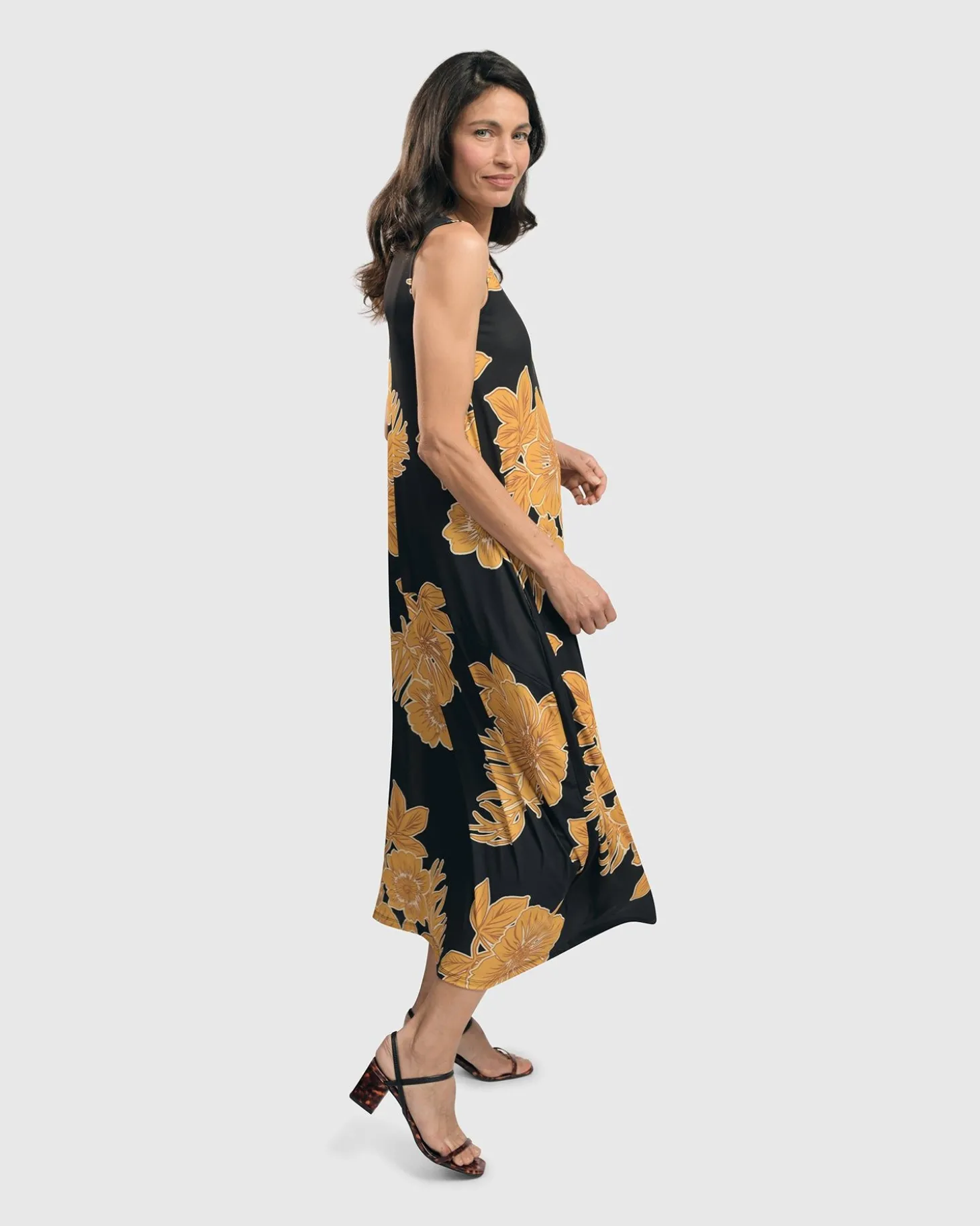 Women Alembika Aloha Sleeveless Maxi Dress, Gold