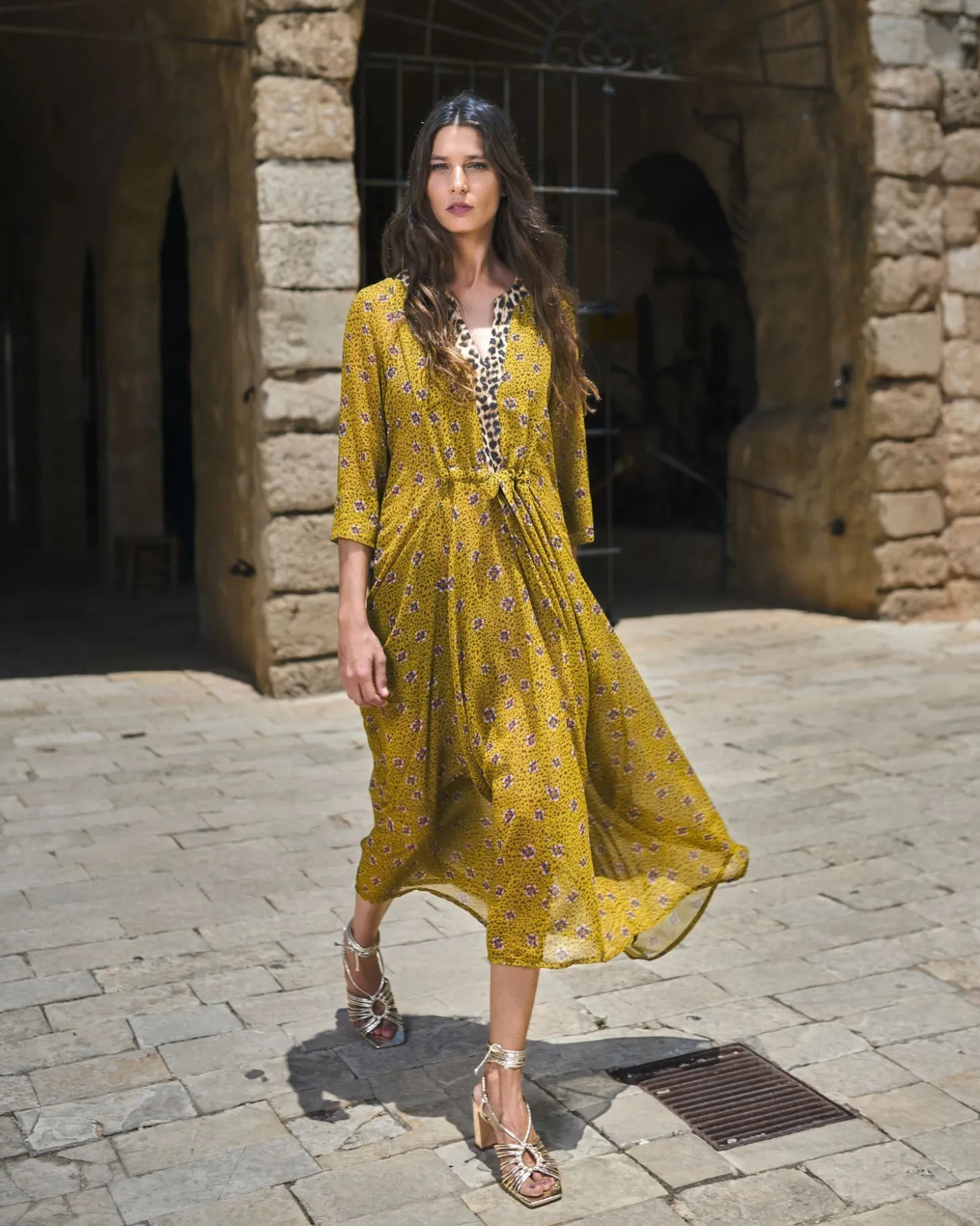 Women Alembika Amelie V-Neck Caftan, Meadow
