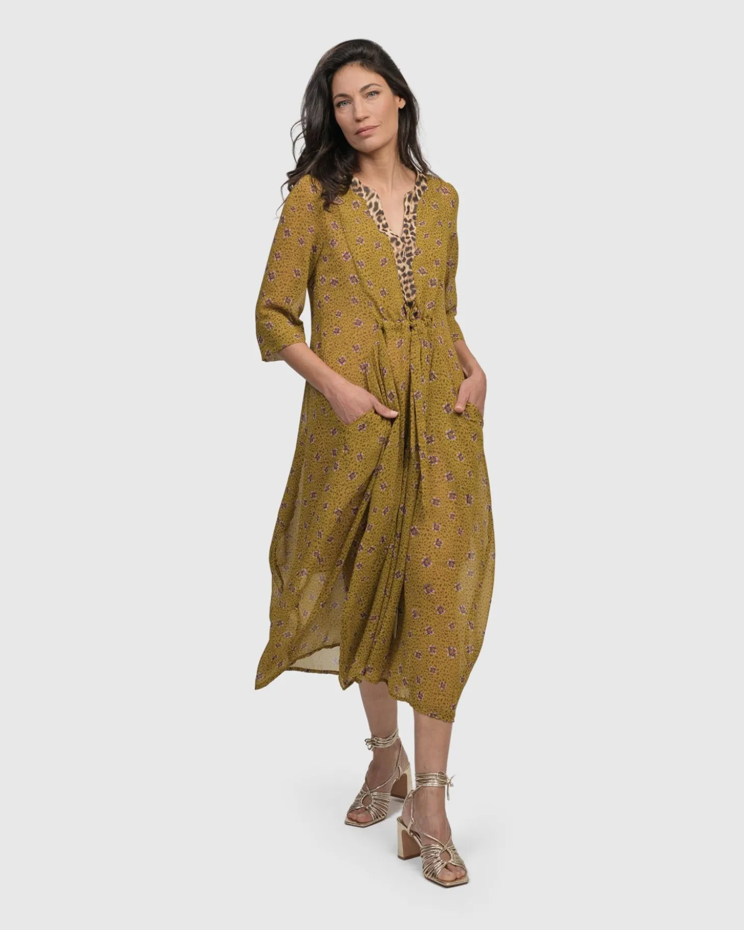Women Alembika Amelie V-Neck Caftan, Meadow