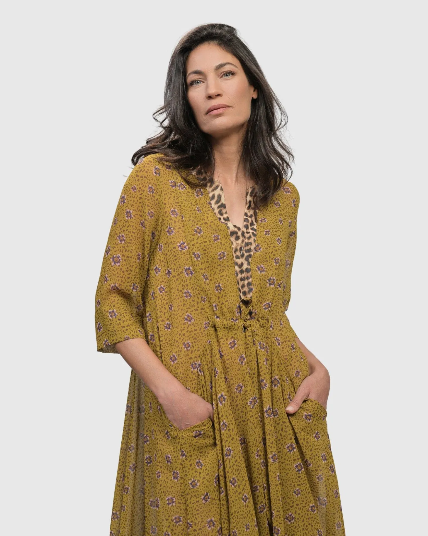 Women Alembika Amelie V-Neck Caftan, Meadow