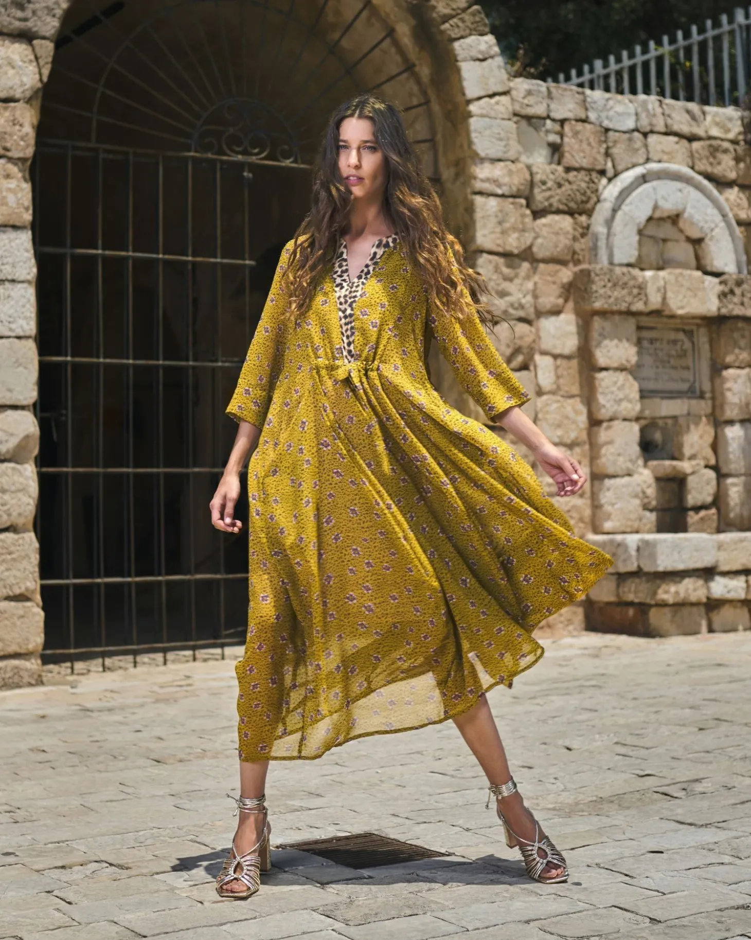 Women Alembika Amelie V-Neck Caftan, Meadow