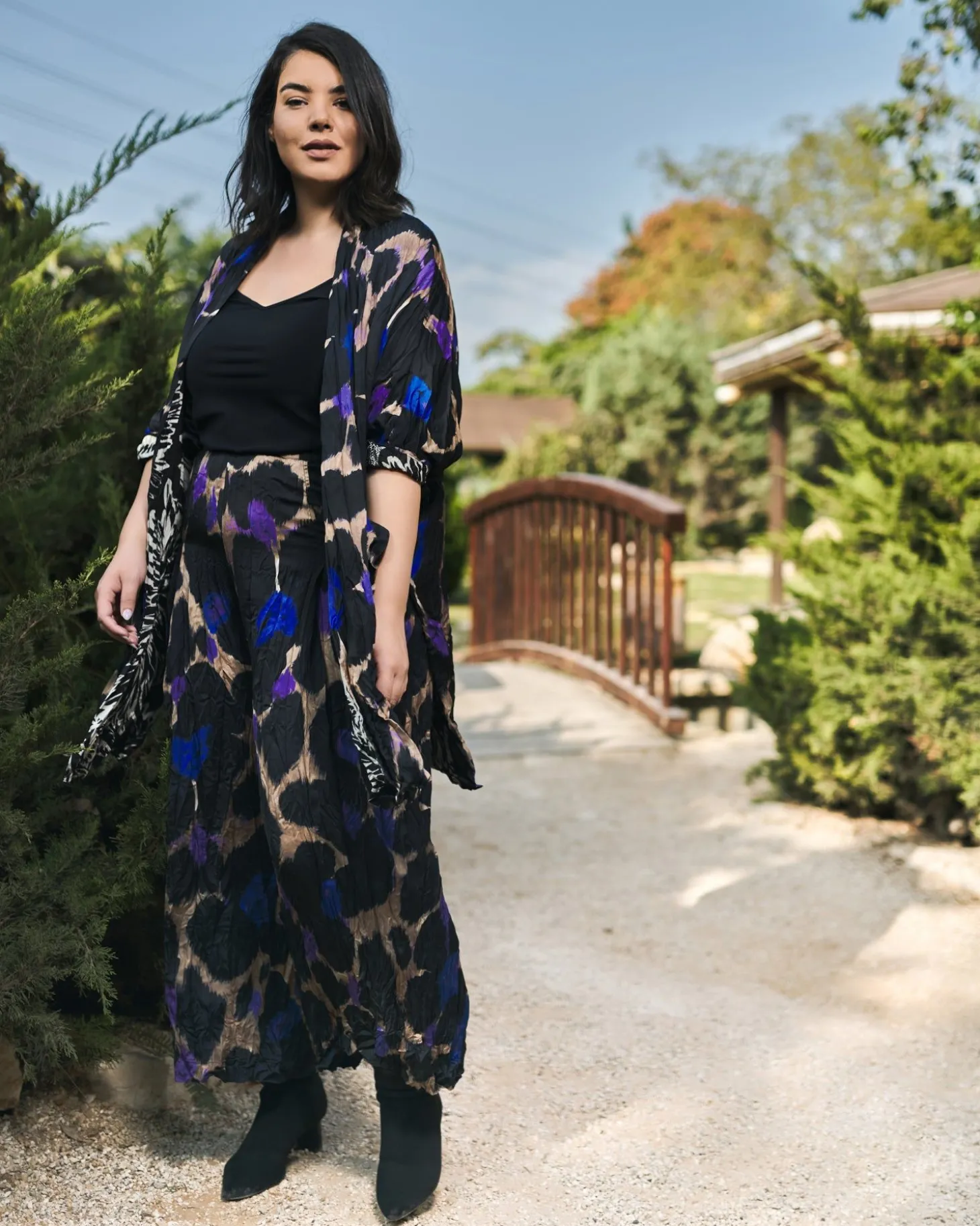 Women Alembika Amethyst Crinkle Palazzo Pants, Multi