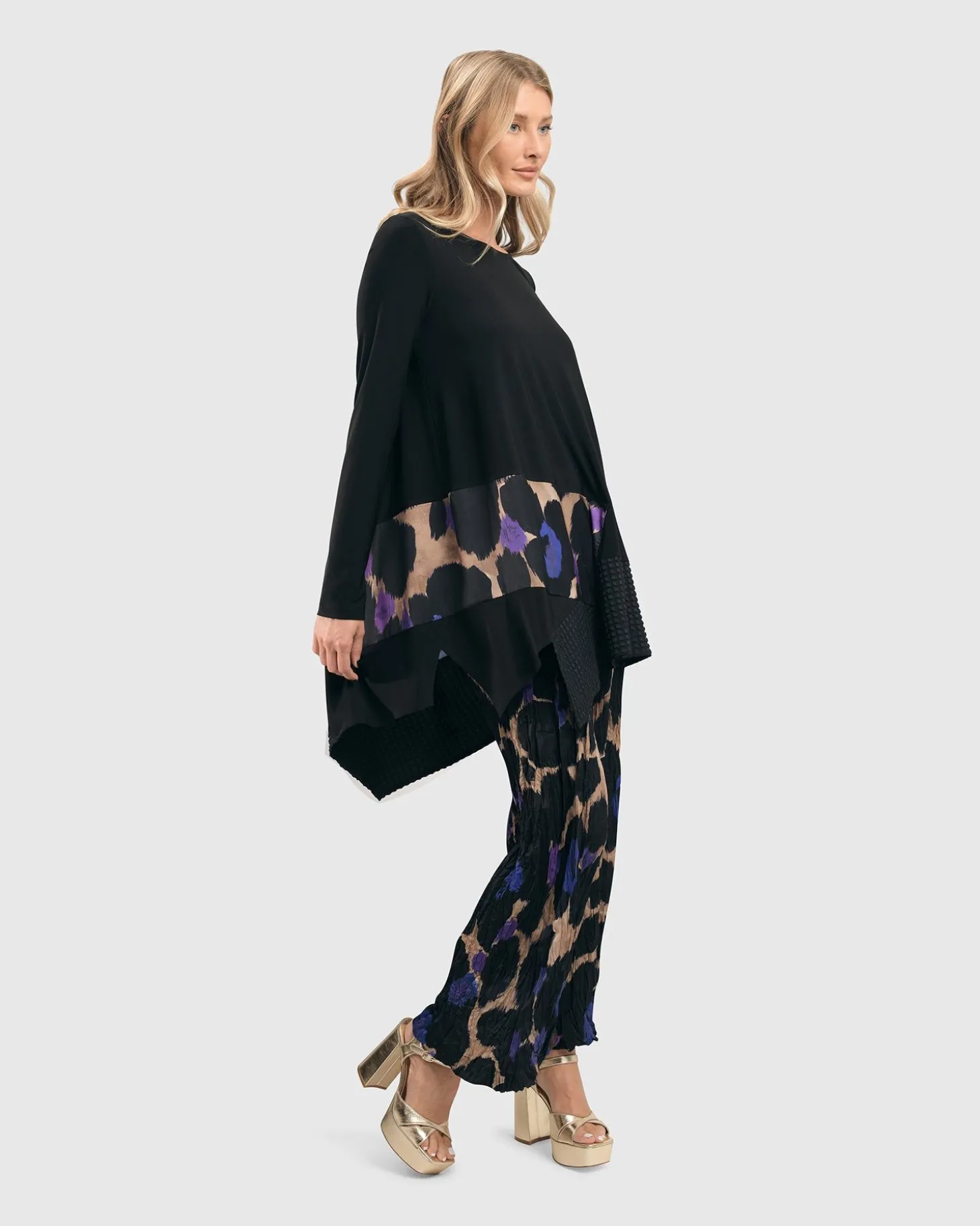 Women Alembika Amethyst Crinkle Palazzo Pants, Multi