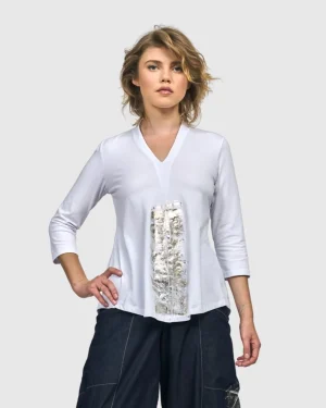 Women Alembika Anchorage V-Neck Top, White