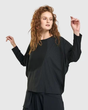 Women Alembika Audrey Relaxed Top, Pinstripes