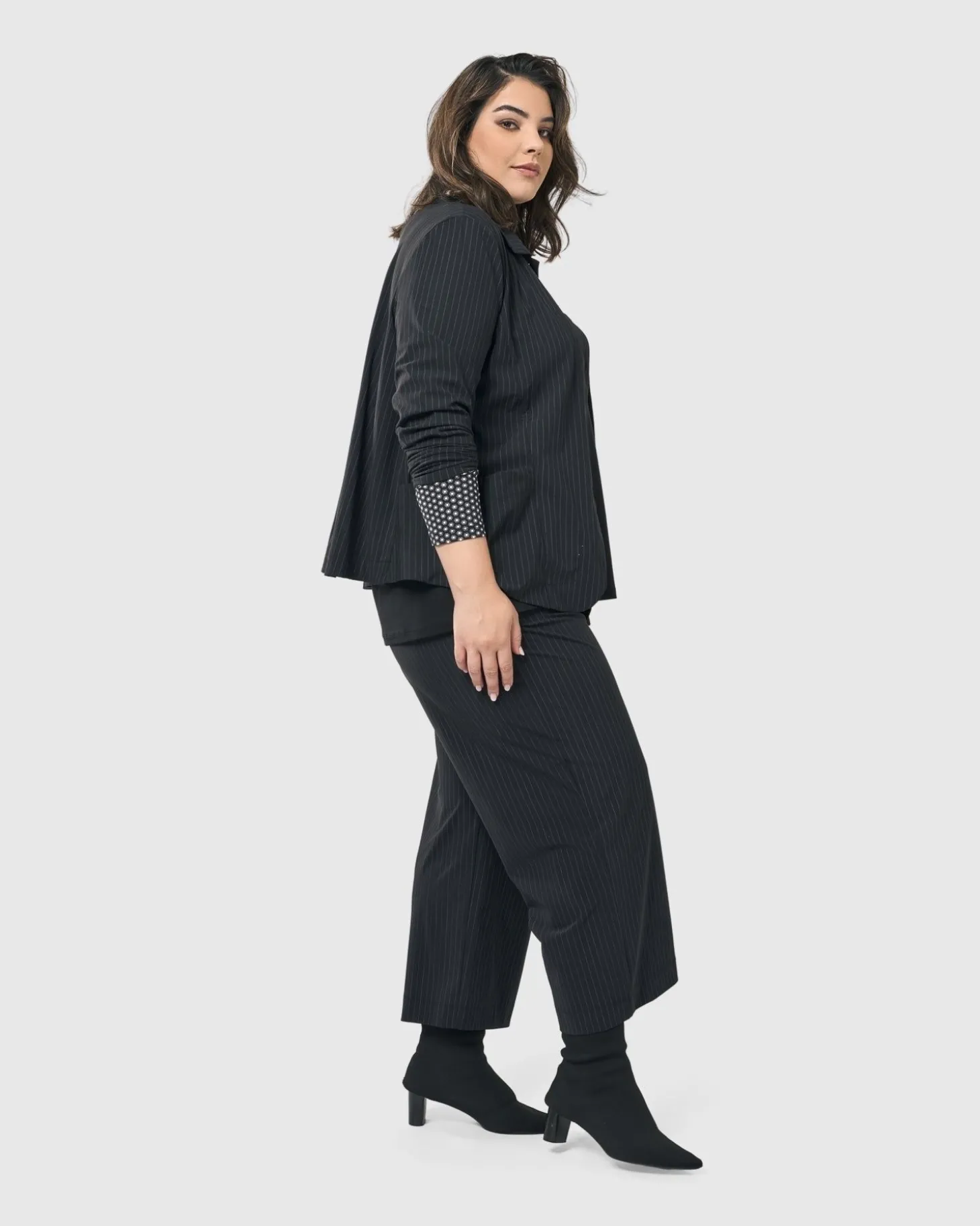 Women Alembika Audrey Shirt Jacket, Pinstripes