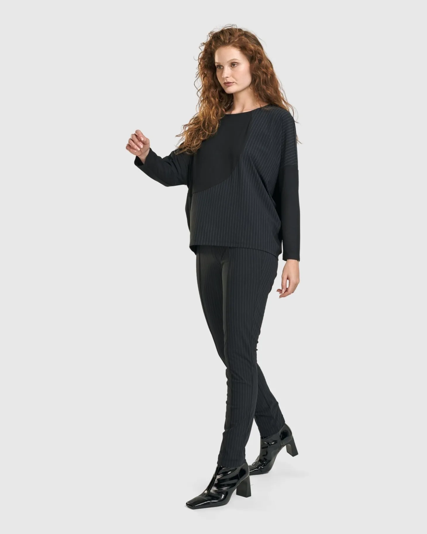 Women Alembika Audrey Slim Pants, Pinstripes