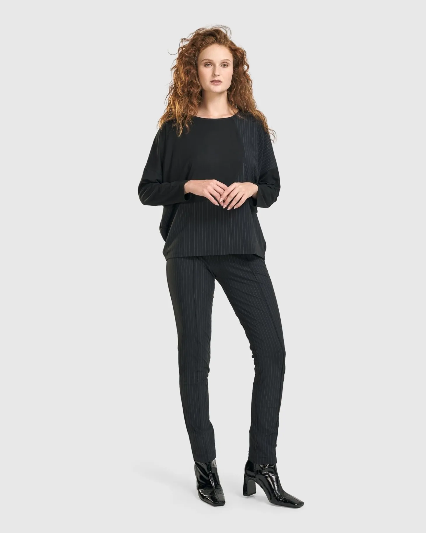 Women Alembika Audrey Slim Pants, Pinstripes