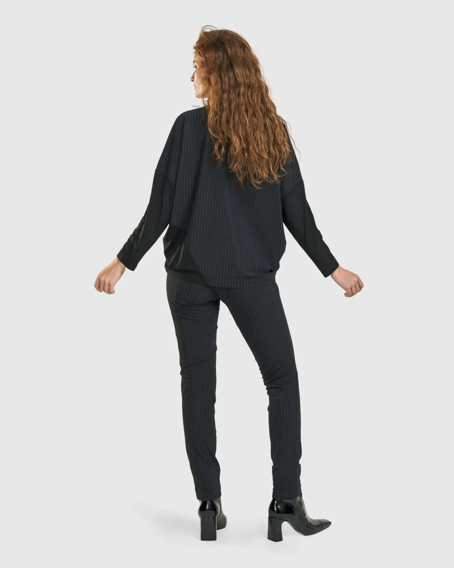 Women Alembika Audrey Slim Pants, Pinstripes