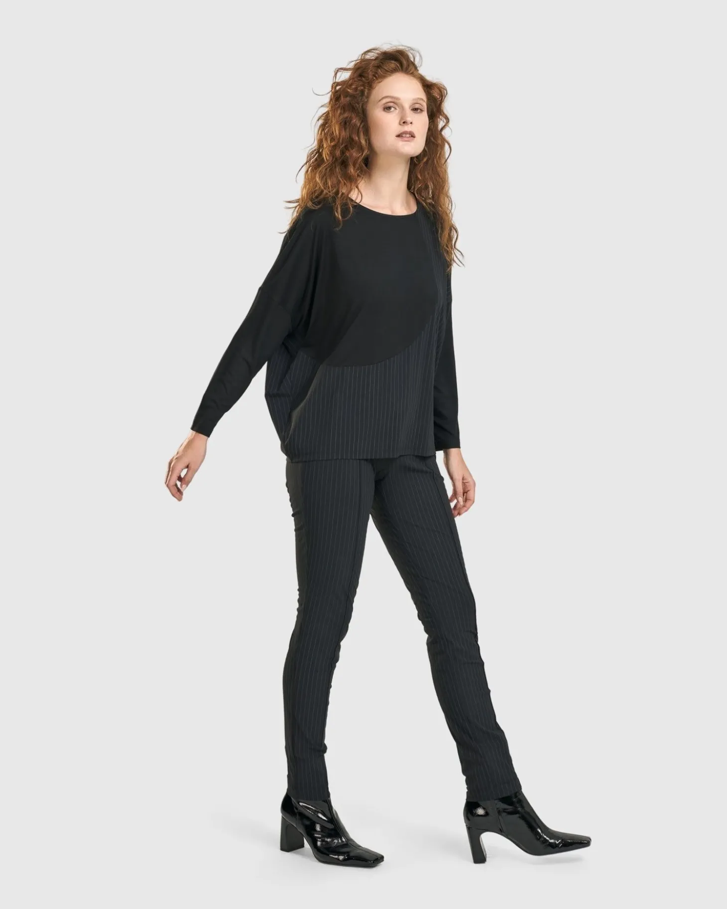 Women Alembika Audrey Slim Pants, Pinstripes
