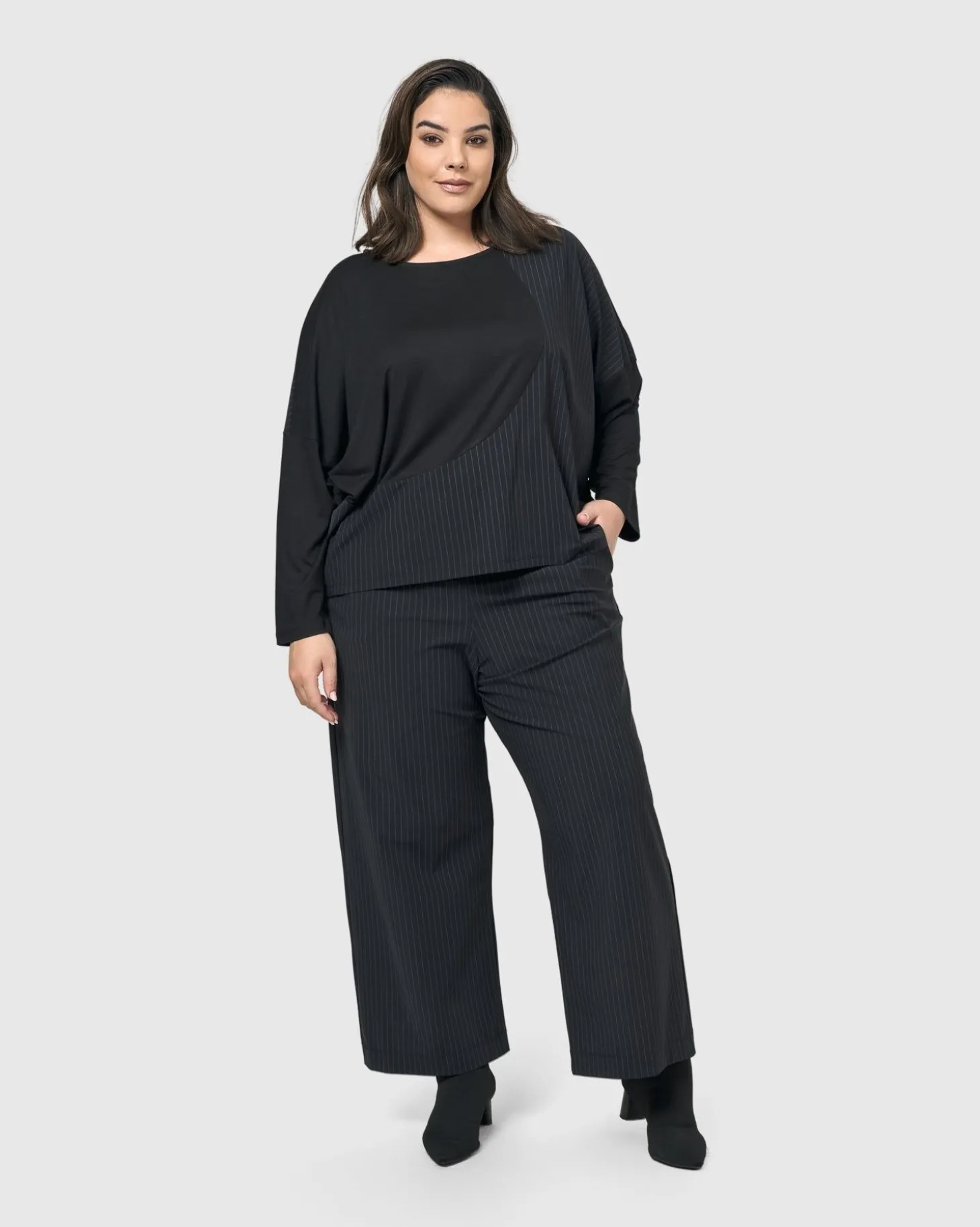 Women Alembika Audrey Straight Leg Pants, Pinstripes