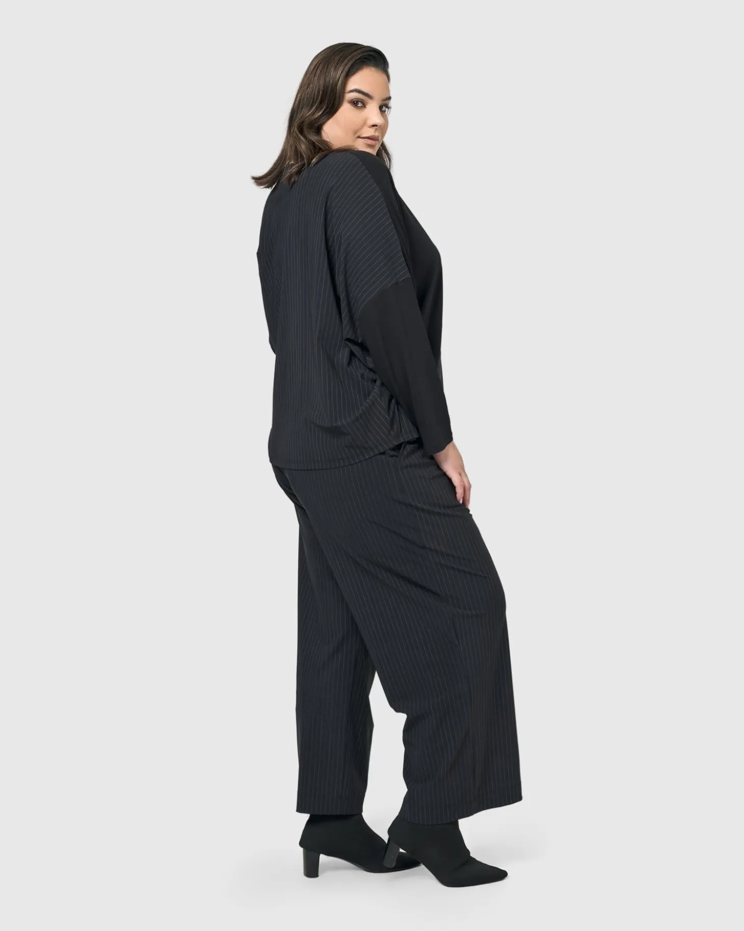 Women Alembika Audrey Straight Leg Pants, Pinstripes