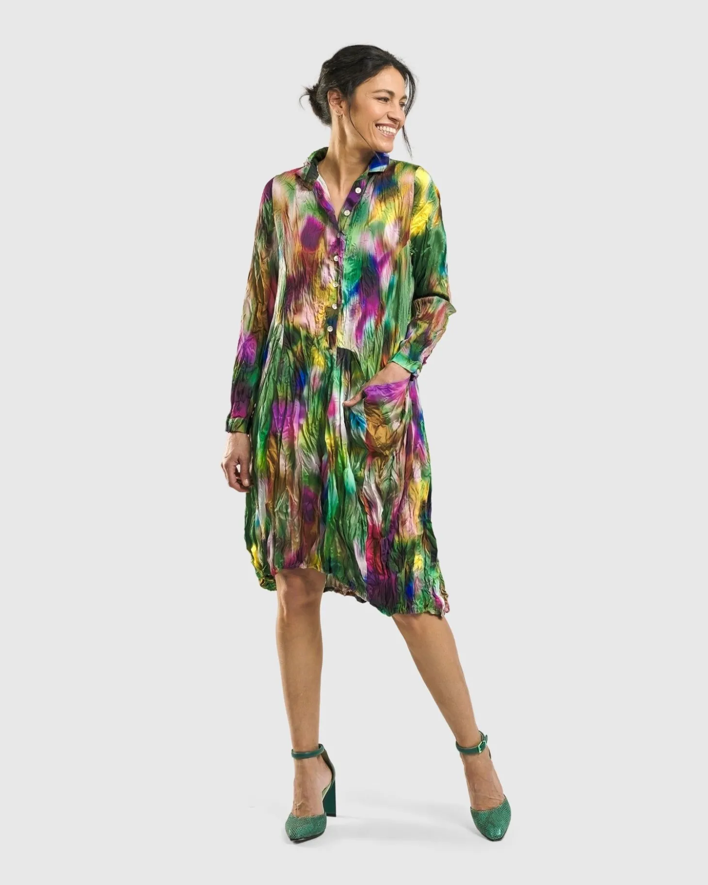 Women Alembika Aurora Wonderful Pocket Dress, Watercolor