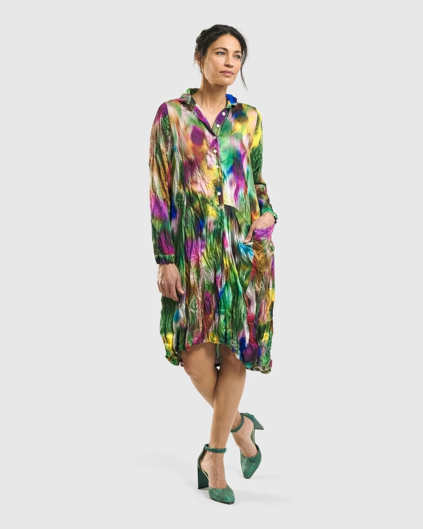 Women Alembika Aurora Wonderful Pocket Dress, Watercolor