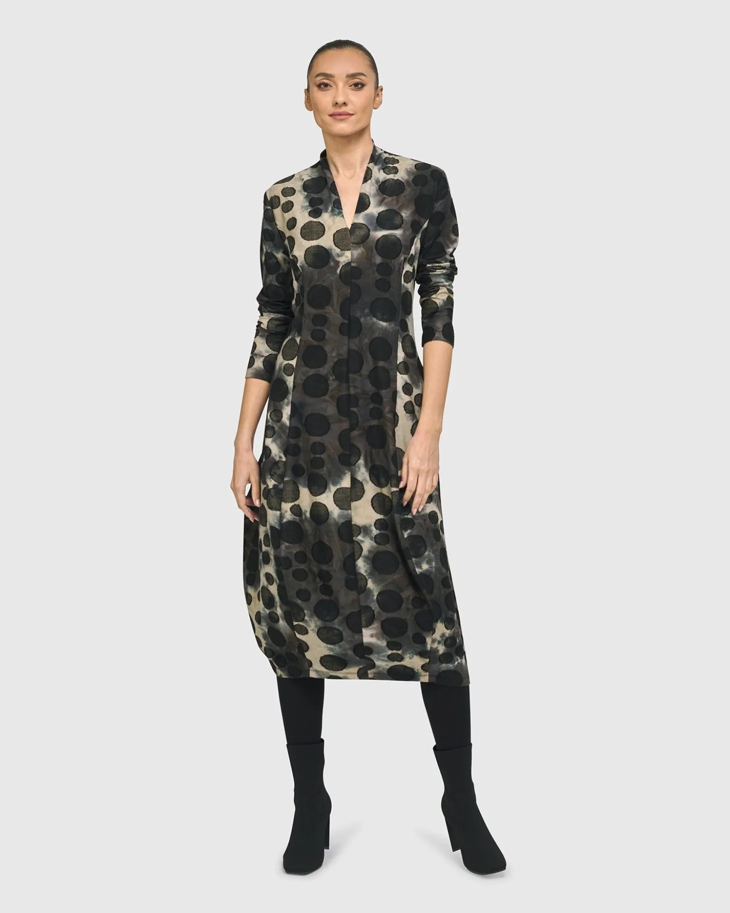 Women Alembika Bermuda Cocoon Dress, Coffee