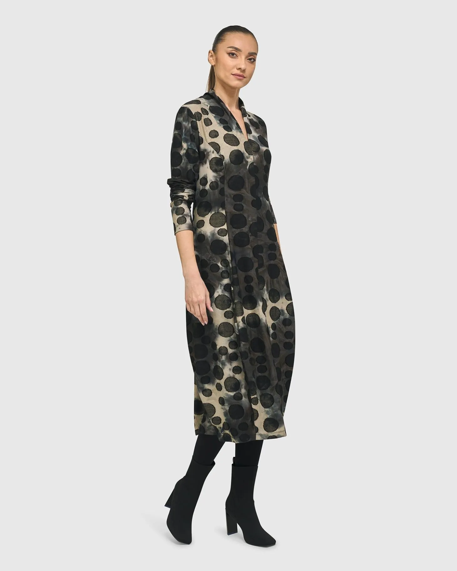 Women Alembika Bermuda Cocoon Dress, Coffee
