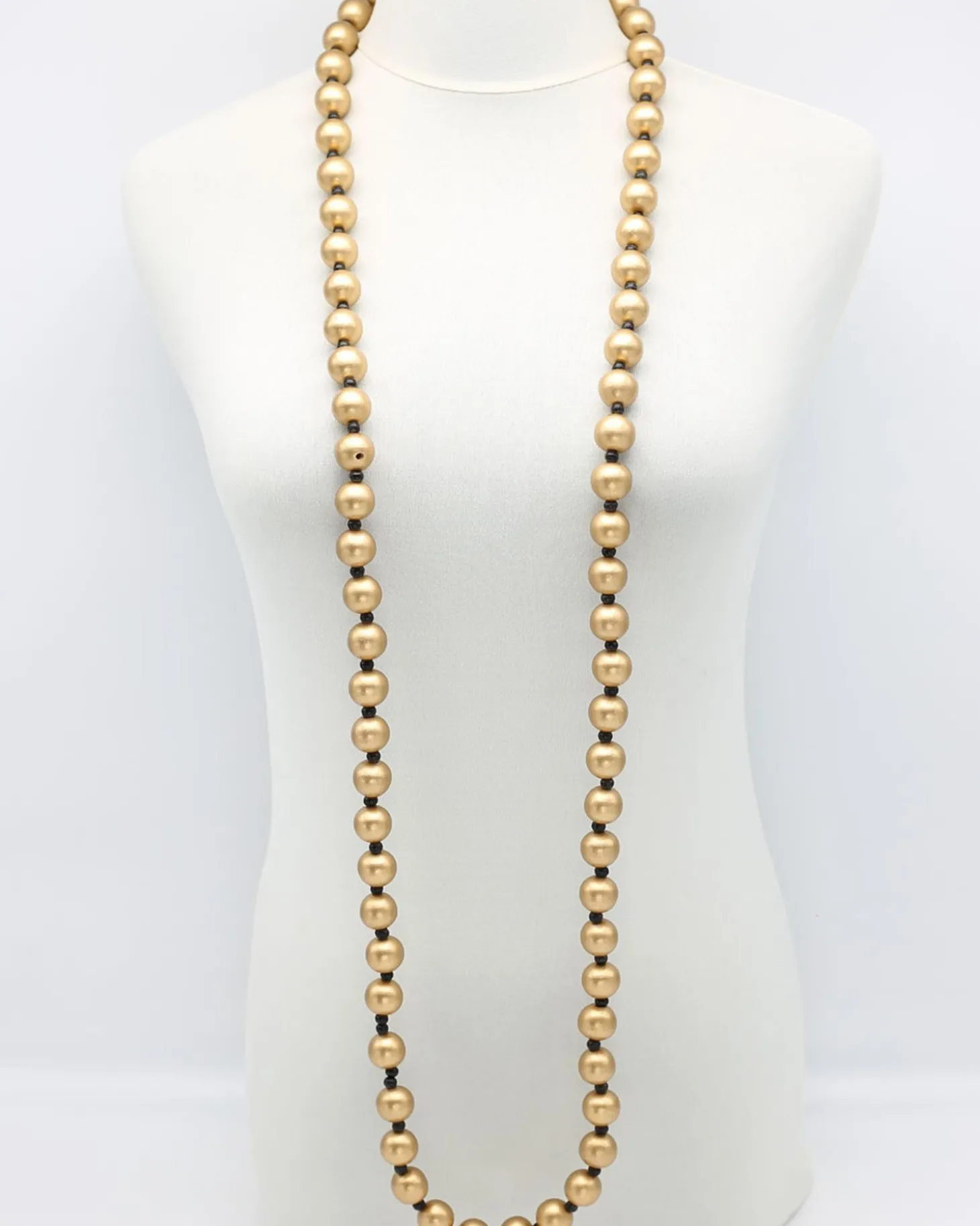 Women Alembika Big Bead Necklace, Gold