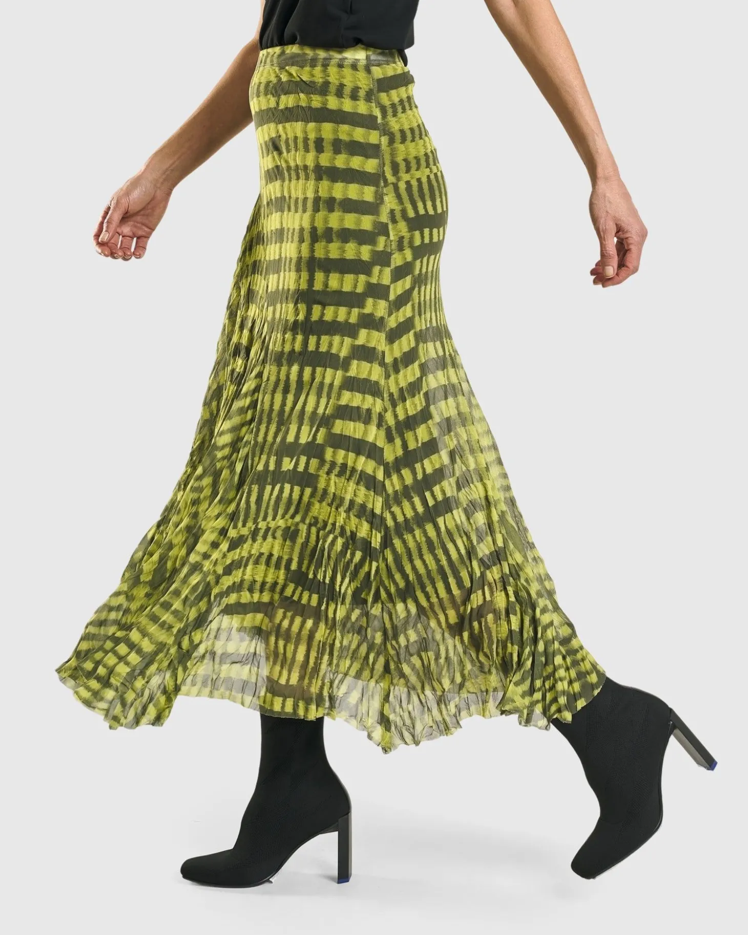 Women Alembika Bohemia Swing Skirt, Yellow