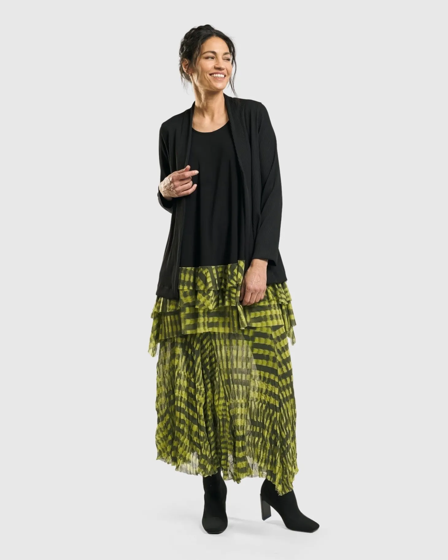 Women Alembika Bohemia Swing Skirt, Yellow