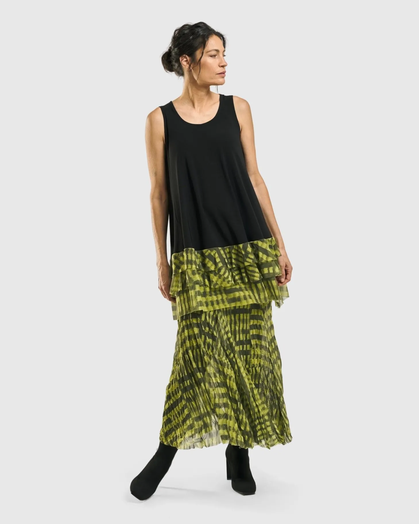 Women Alembika Bohemia Swing Skirt, Yellow