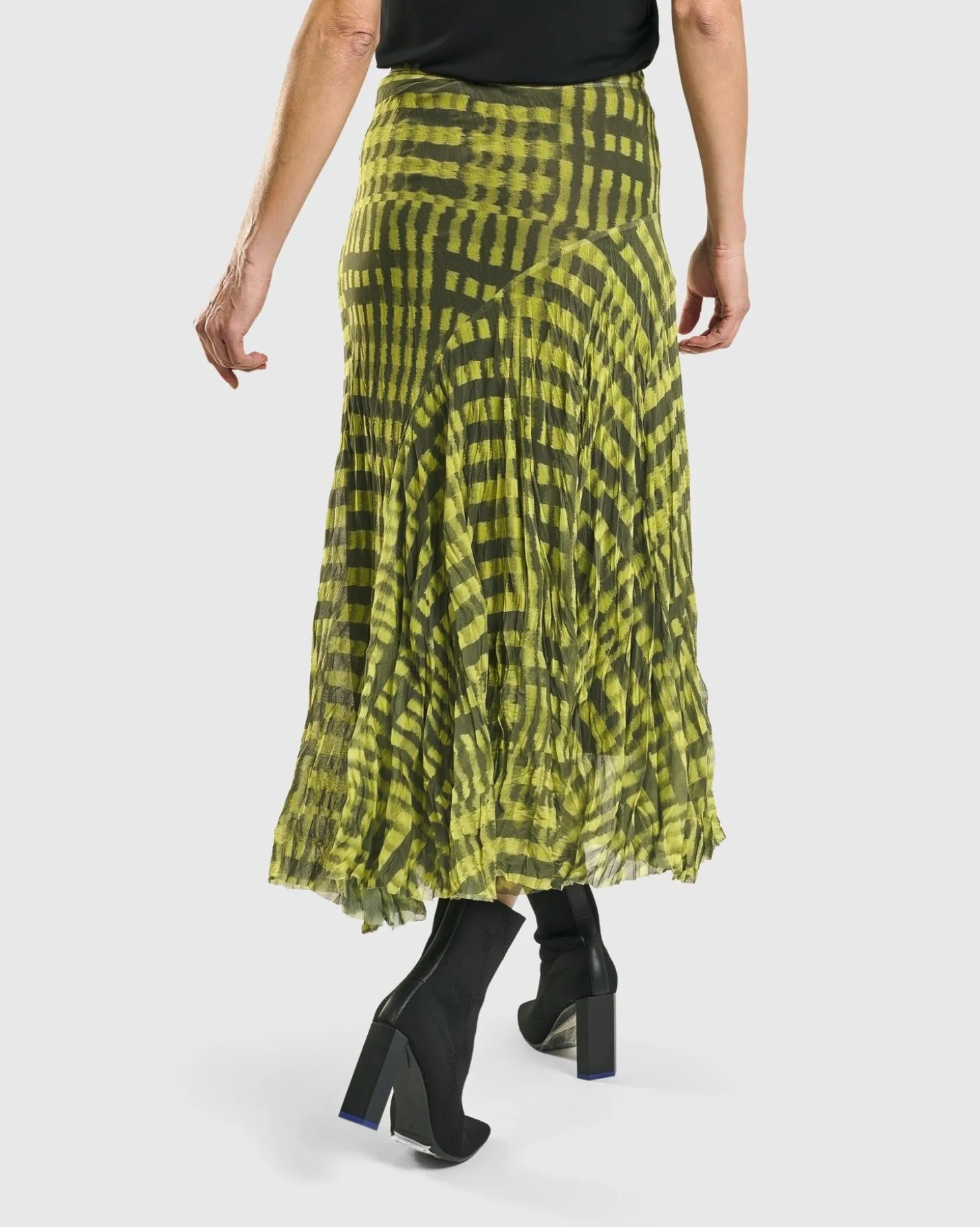 Women Alembika Bohemia Swing Skirt, Yellow