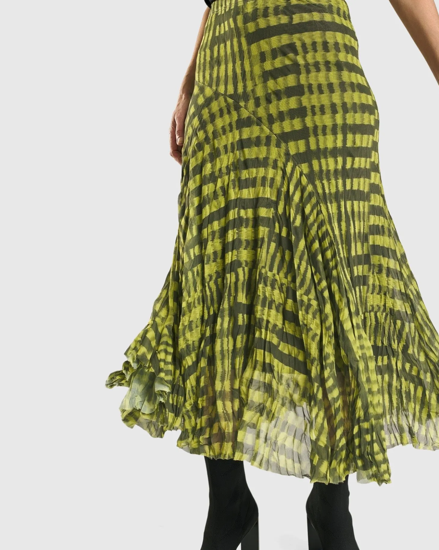 Women Alembika Bohemia Swing Skirt, Yellow