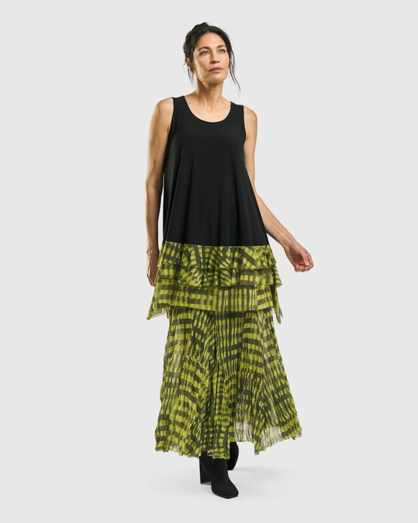 Women Alembika Bohemia Swing Skirt, Yellow