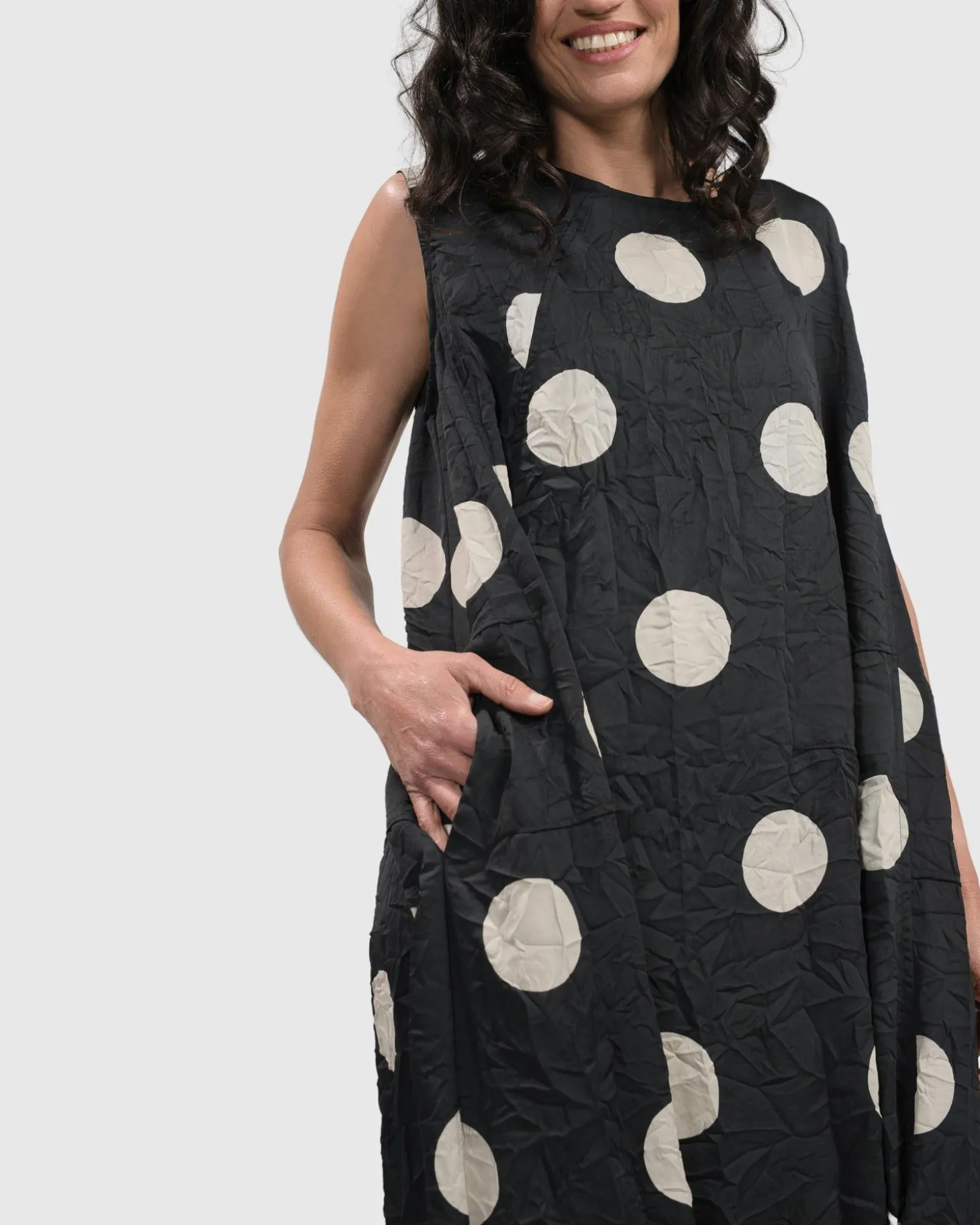 Women Alembika Bold Dot, Sleeveless Maxi Dress, Lace