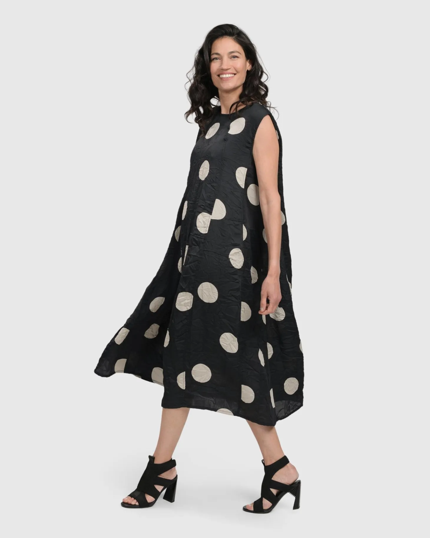 Women Alembika Bold Dot, Sleeveless Maxi Dress, Lace