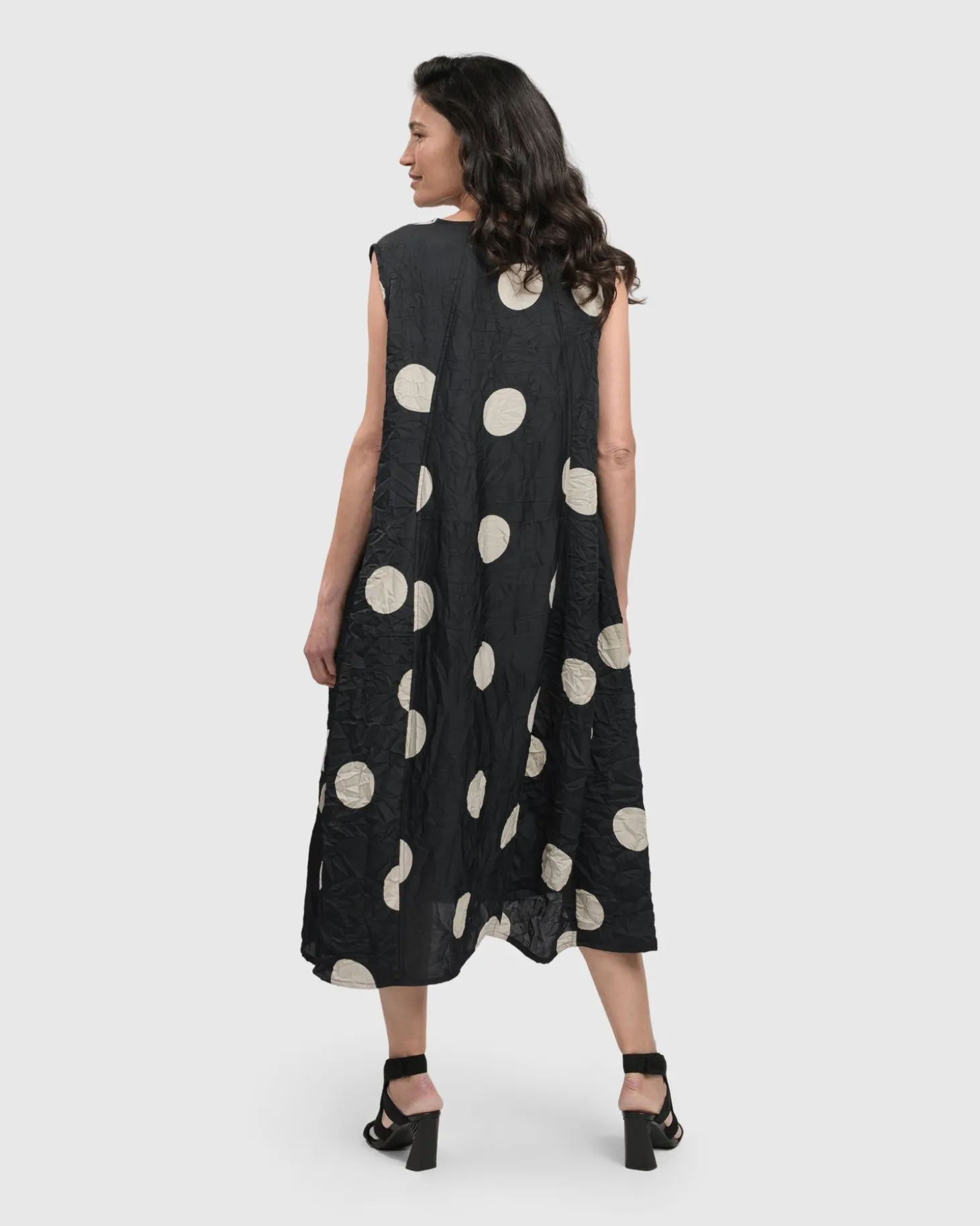 Women Alembika Bold Dot, Sleeveless Maxi Dress, Lace