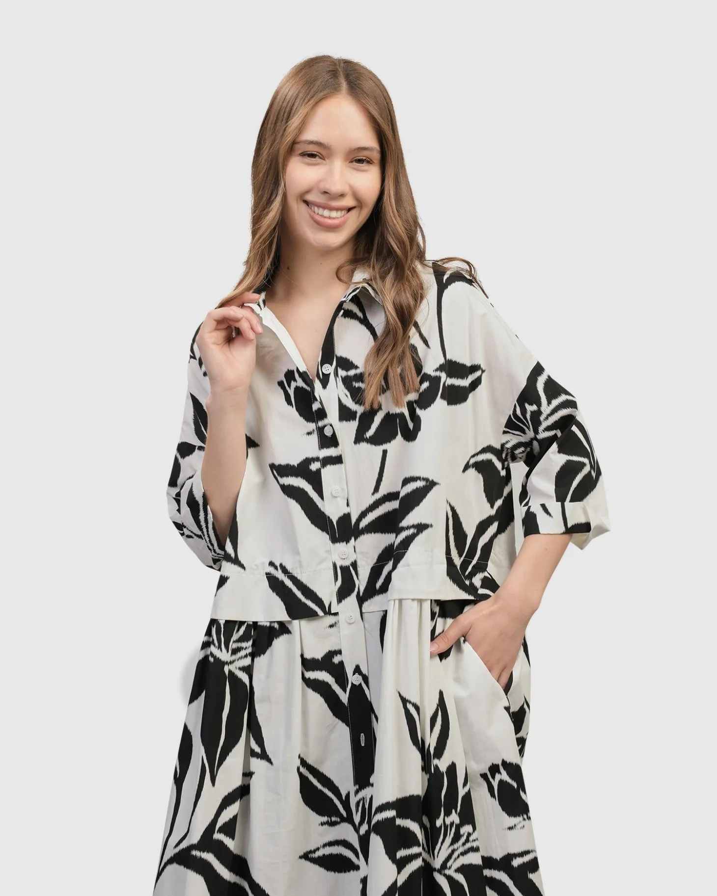 Women Alembika Botanica Oversized Babydoll Top, Lilly