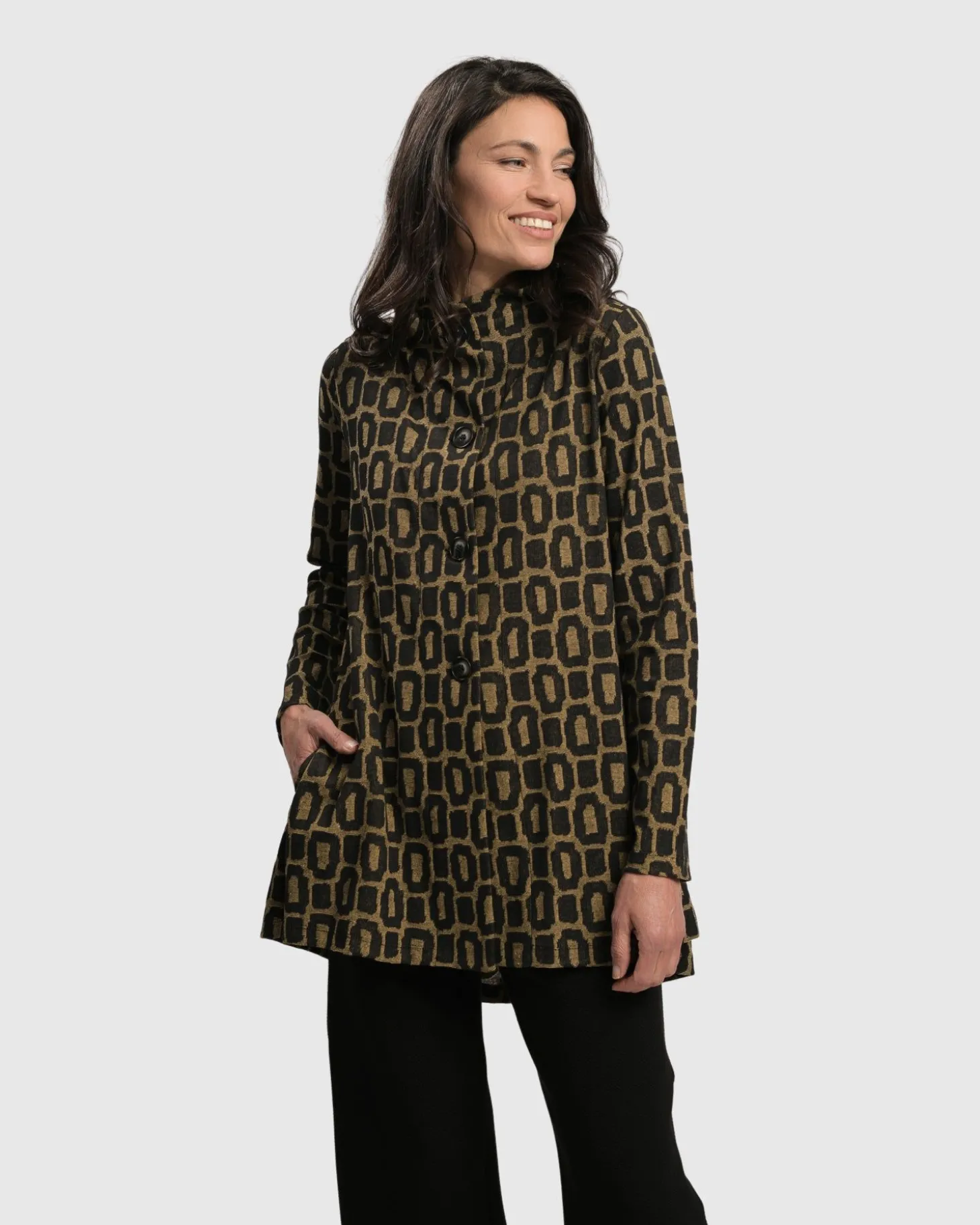 Women Alembika Boutique Swing Jacket, Ochre