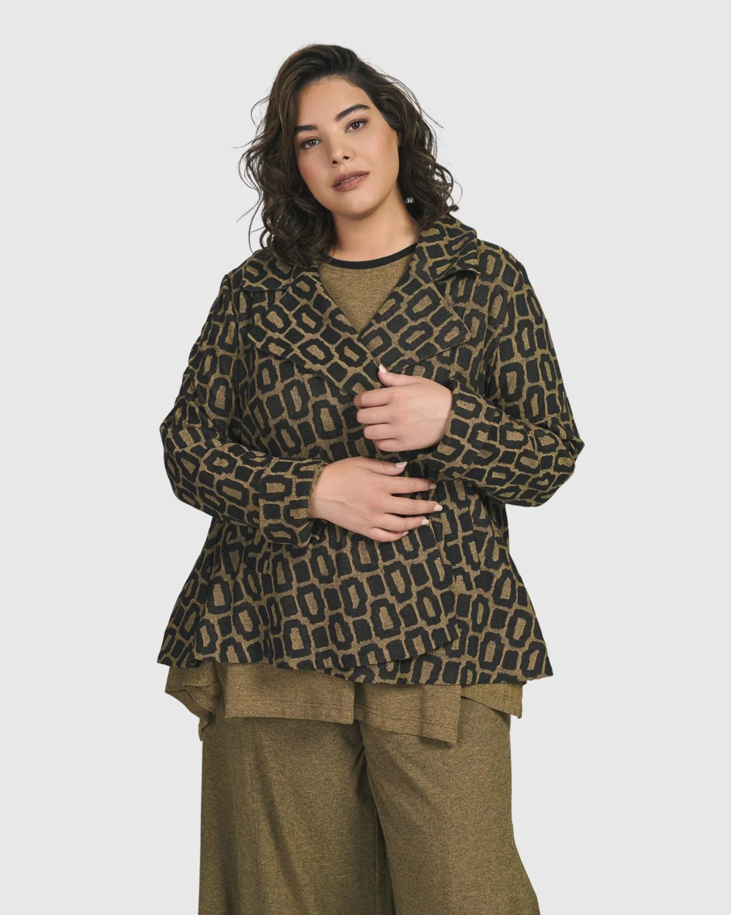 Women Alembika Boutique Swing Jacket, Ochre