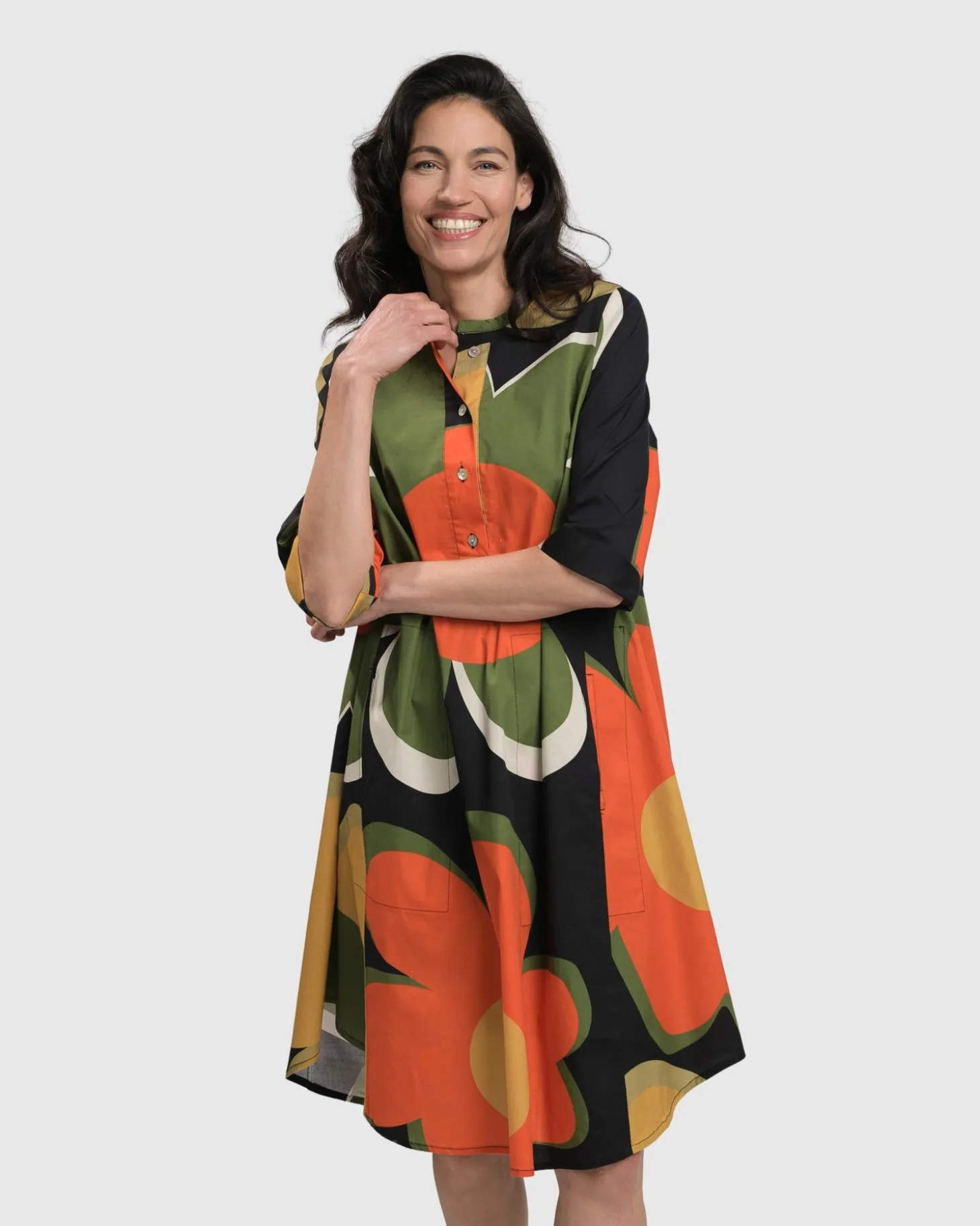 Women Alembika Brenda Oversized Shirt Dress, Floral