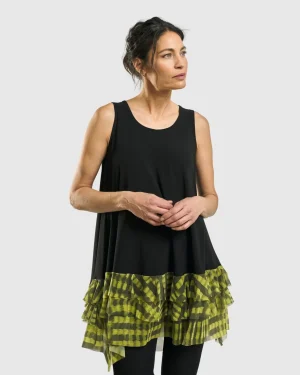 Women Alembika Busy Bee Sleeveless Tunic Top, Yellow