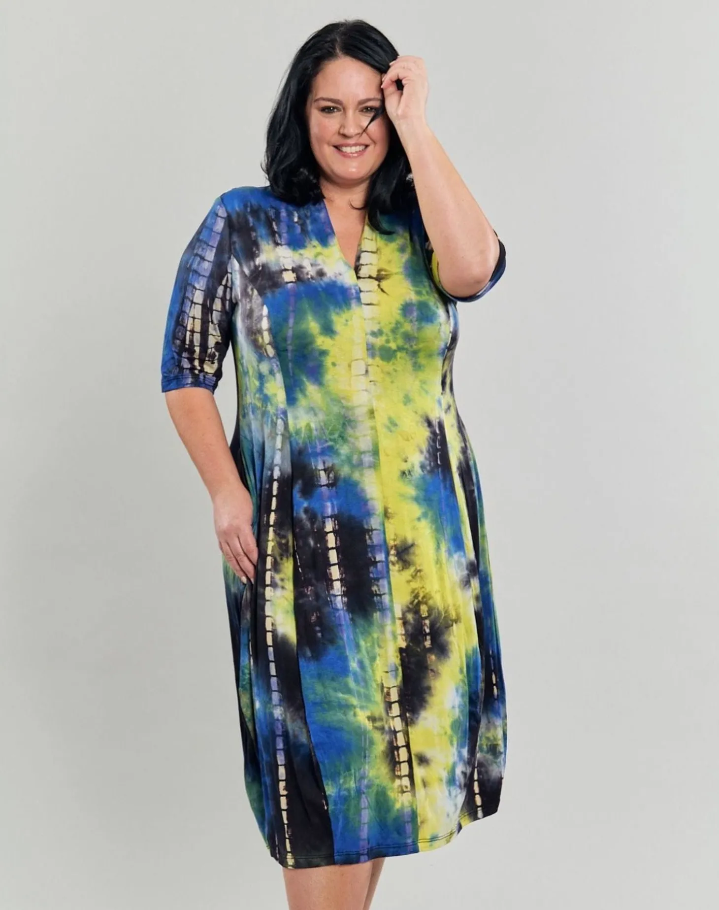 Women Alembika Carla Cocoon Midi Dress, Tie Dye