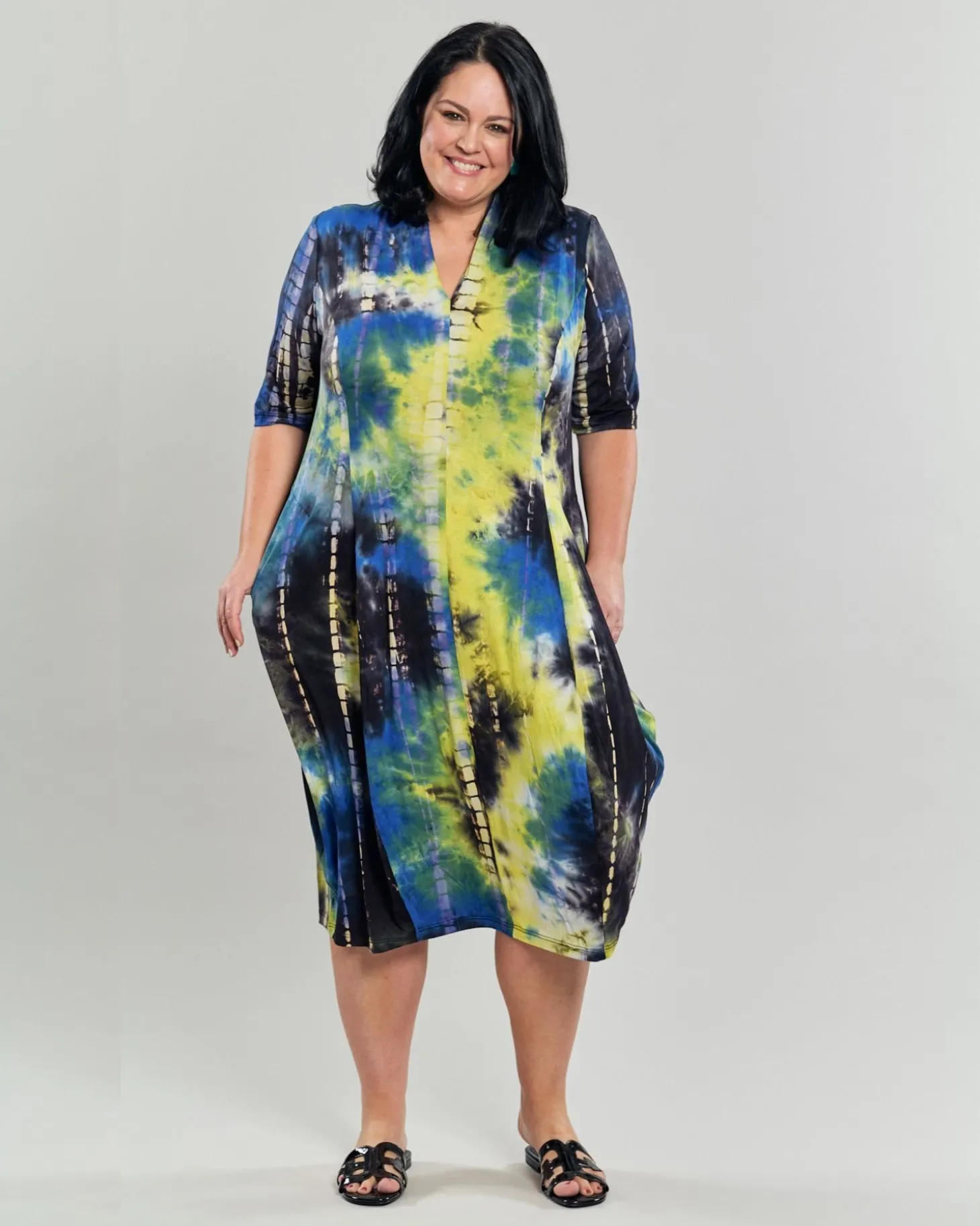 Women Alembika Carla Cocoon Midi Dress, Tie Dye
