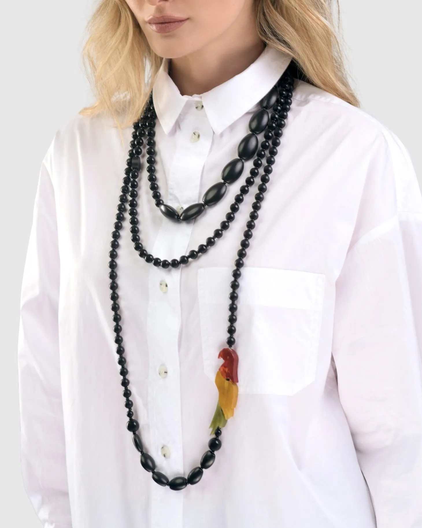 Women Alembika Catania Bead Necklace, Black