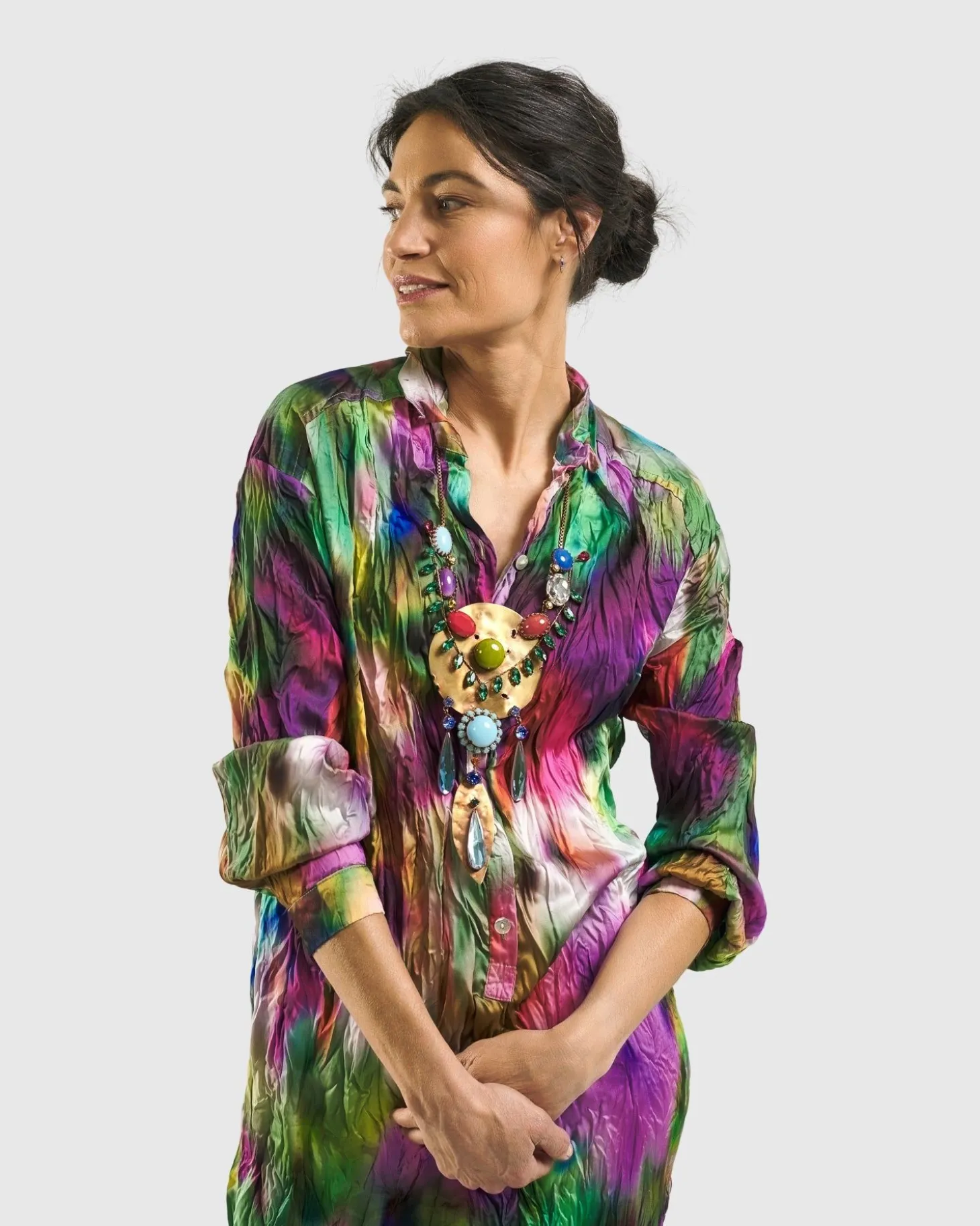 Women Alembika Celestia Crinkle Dress, Watercolor