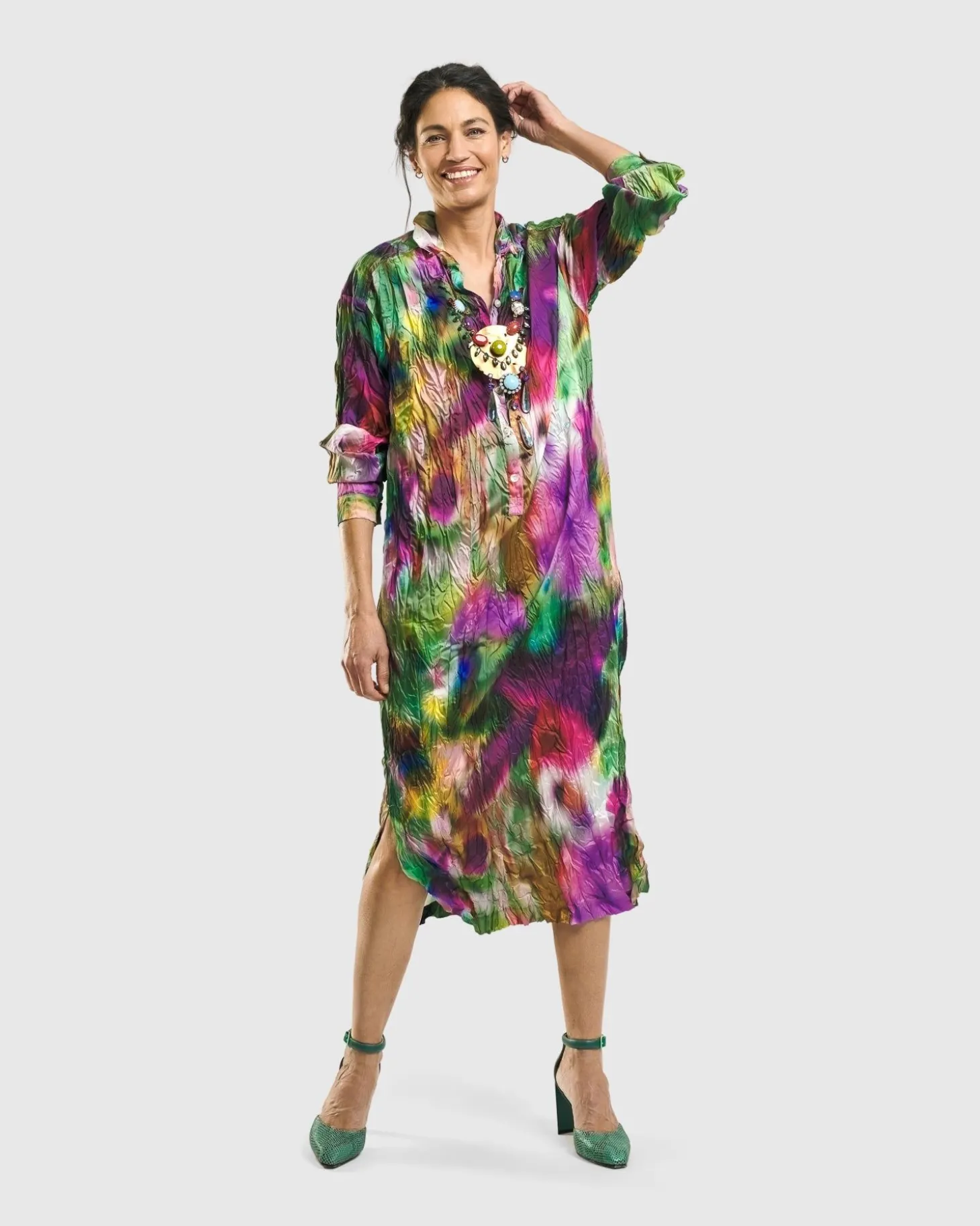 Women Alembika Celestia Crinkle Dress, Watercolor