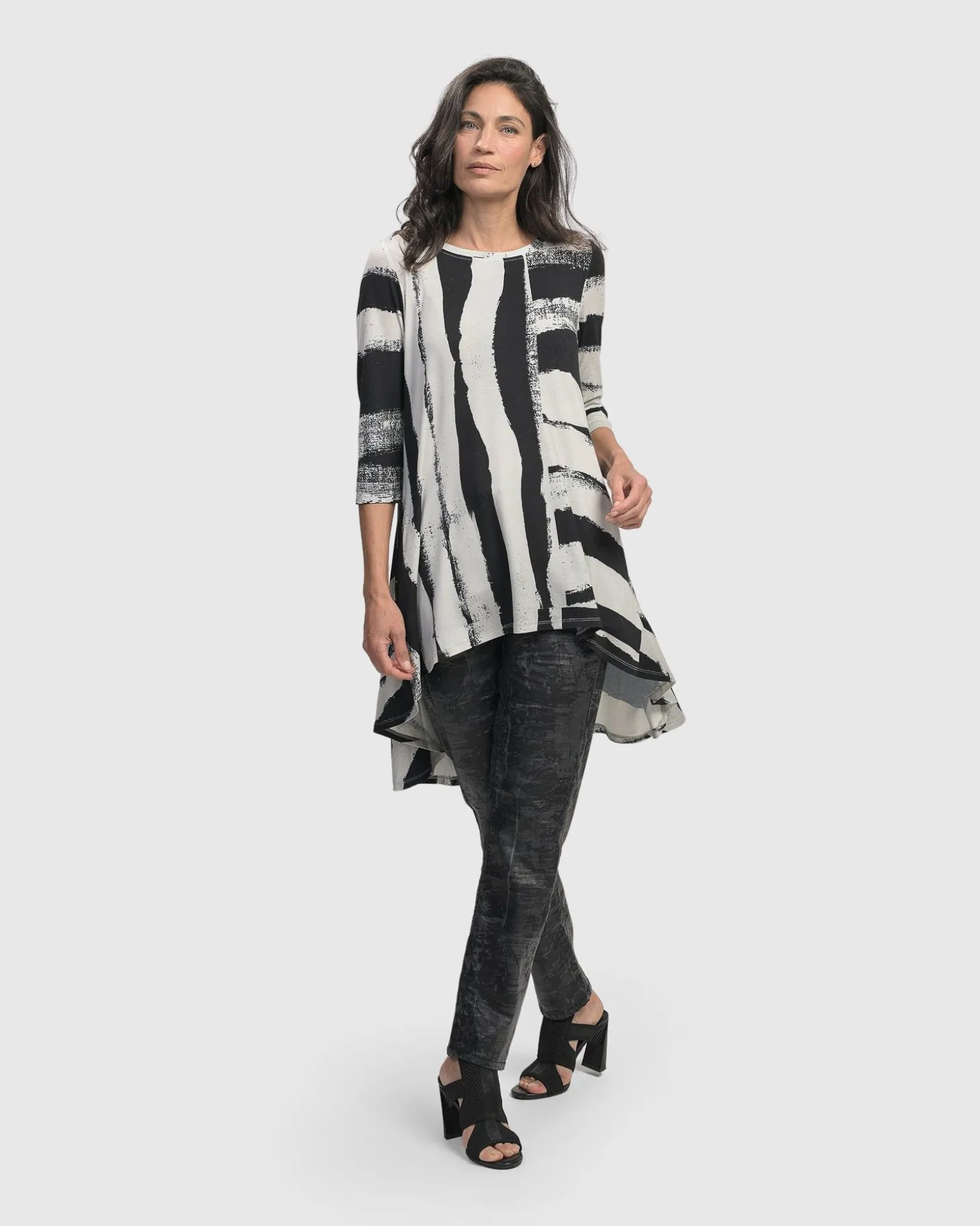 Women Alembika Charisma Swing Hi-Lo Tunic Top, Grunge