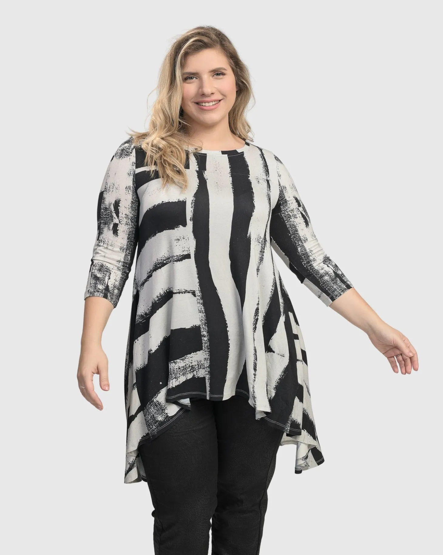 Women Alembika Charisma Swing Hi-Lo Tunic Top, Grunge